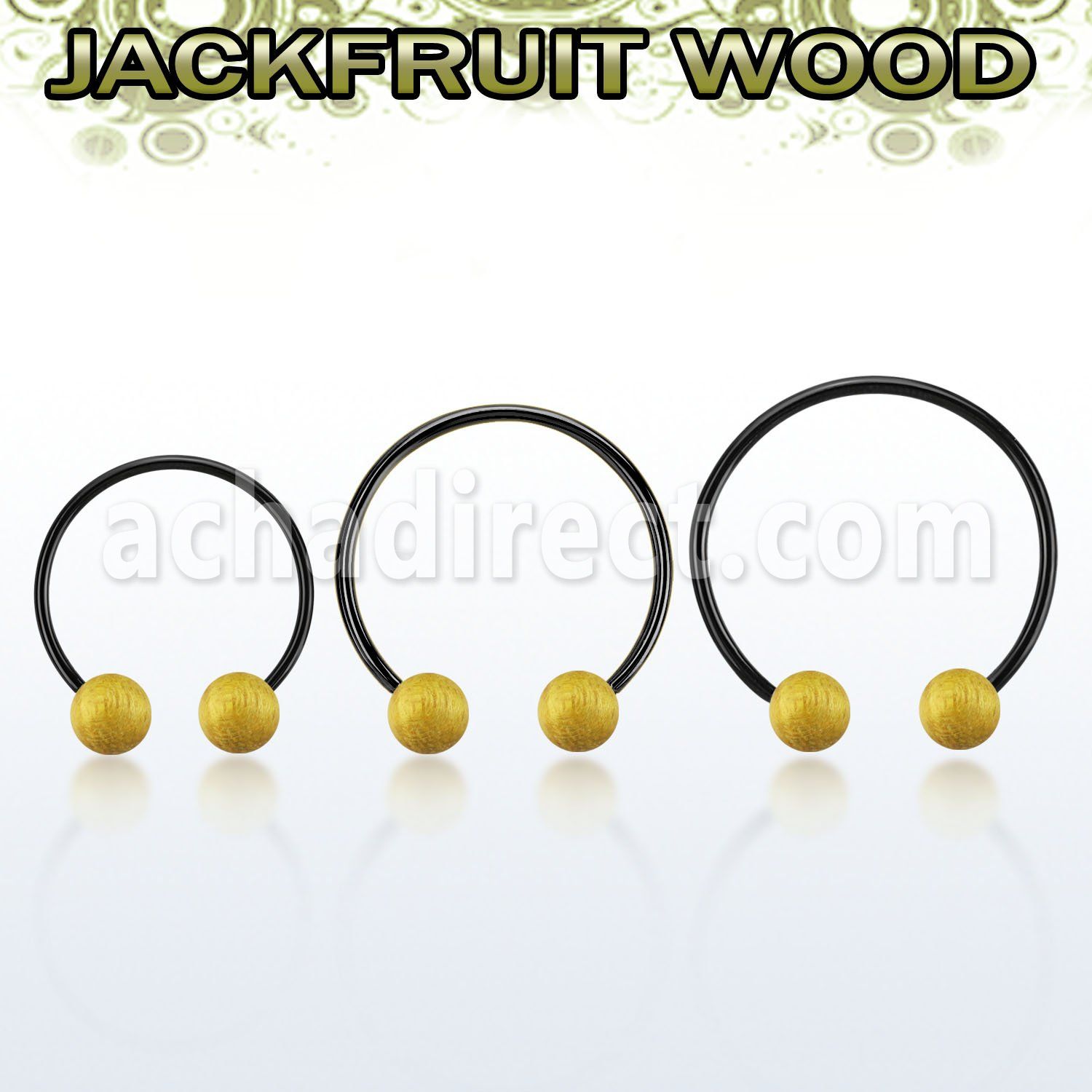 cbmtjf8l barbell circular diametro acero 316l anodizado bolas 8mm madera jaca usar como arete al por mayor