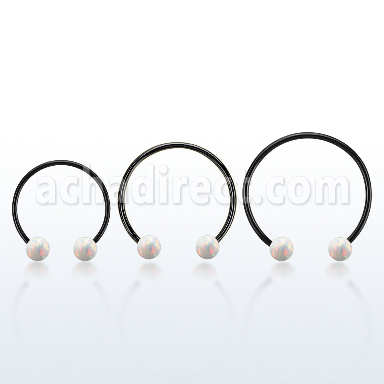 cbmtop5l barbell circular diametro acero 316l anodizado con bolas 5mm opalo usar como arete mayorista