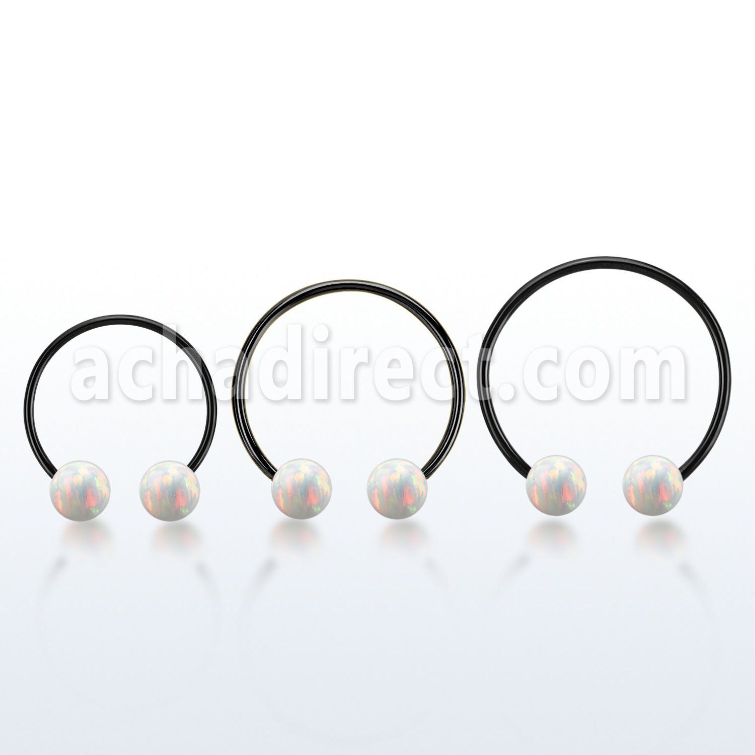cbmtop8l barbell circular diametro acero 316l anodizado con bolas 8mm de bolas opalo usar como arete mayorista