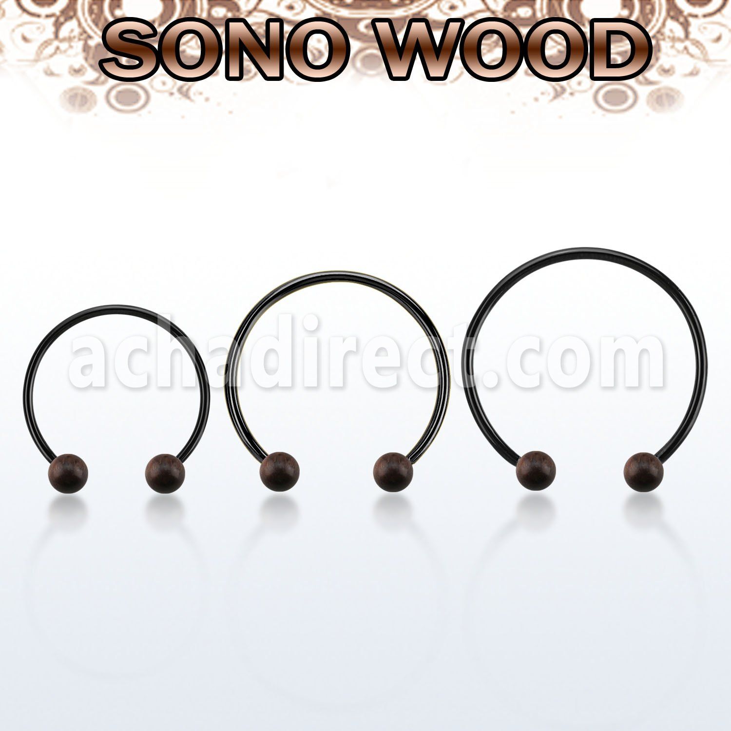 cbmtsn5l barbell circular diametro acero 316l anodizado bolas 5mm madera sono usar como arete mayorista