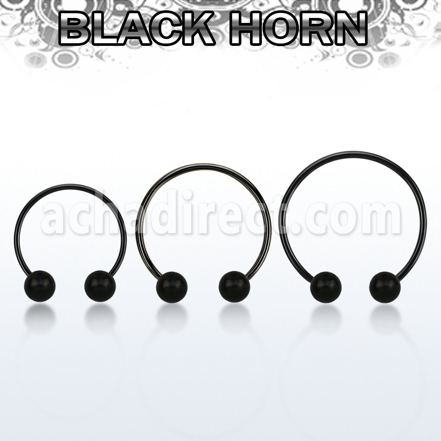 cbmtwk8l barbell circular diametro acero 316l anodizado bolas 8mm cuerno negro usar como arete venta