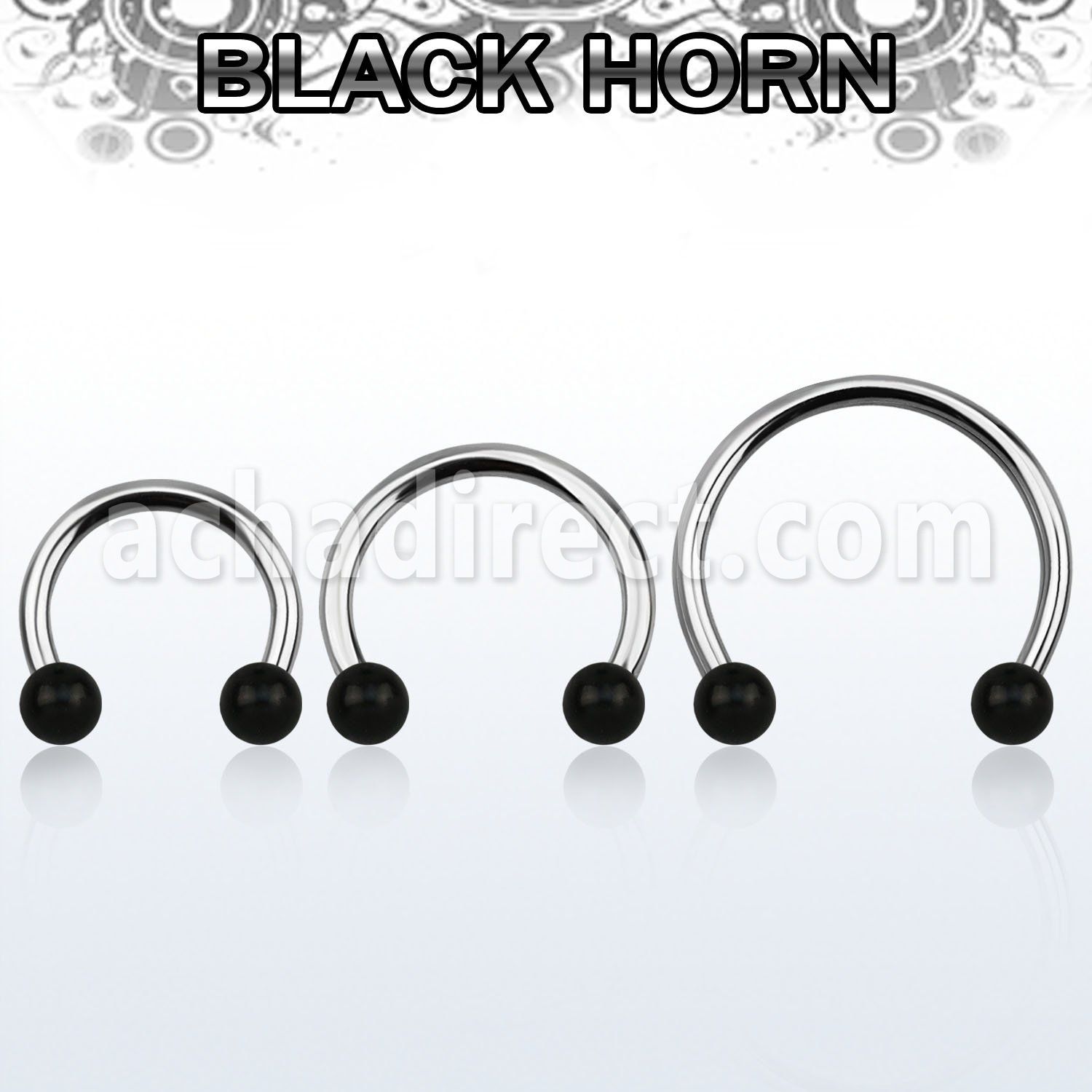 cbmwk5l barbell circular diametro acero 316l bolas 5mm cuerno negro usar como arete al por mayor