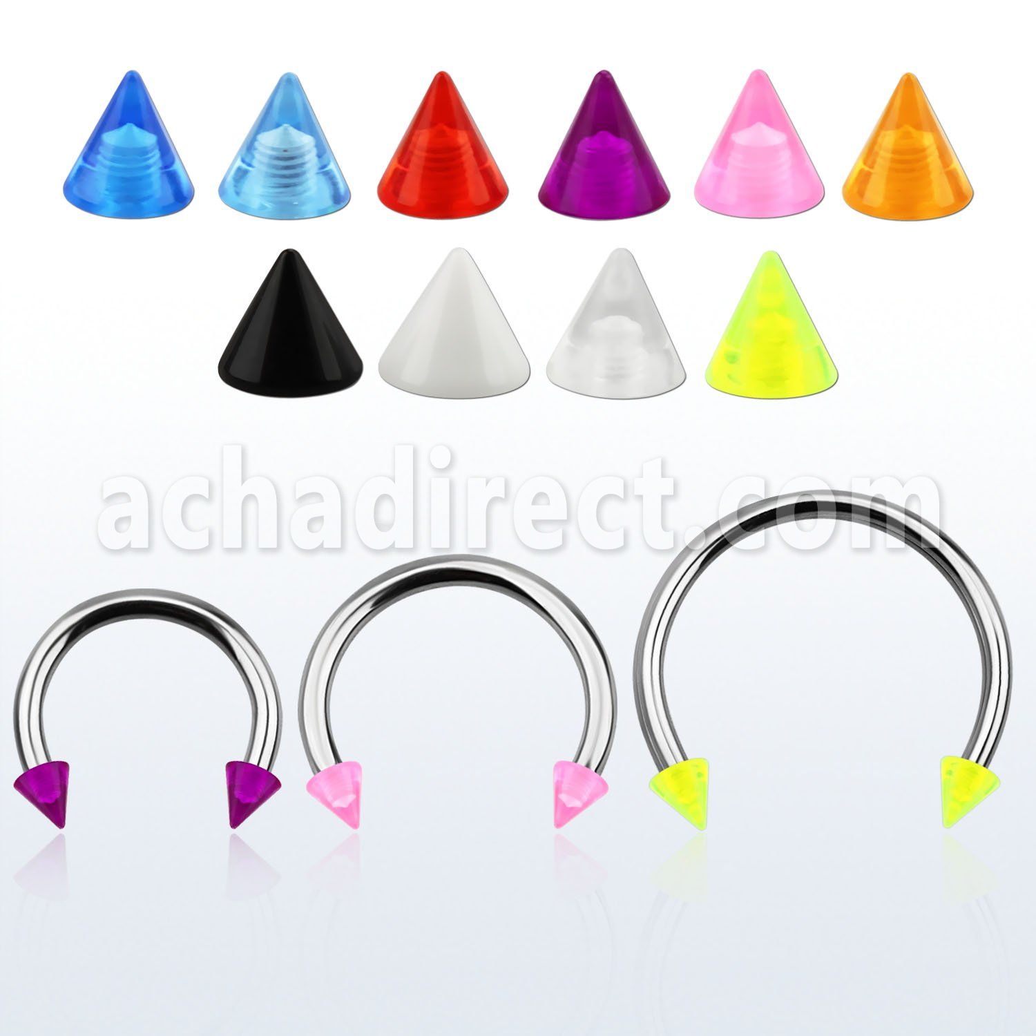 cbuvcn4l barbell circular diametro acero 316l conos 4mm acrilico uv usar como arete distribuidor mayorista