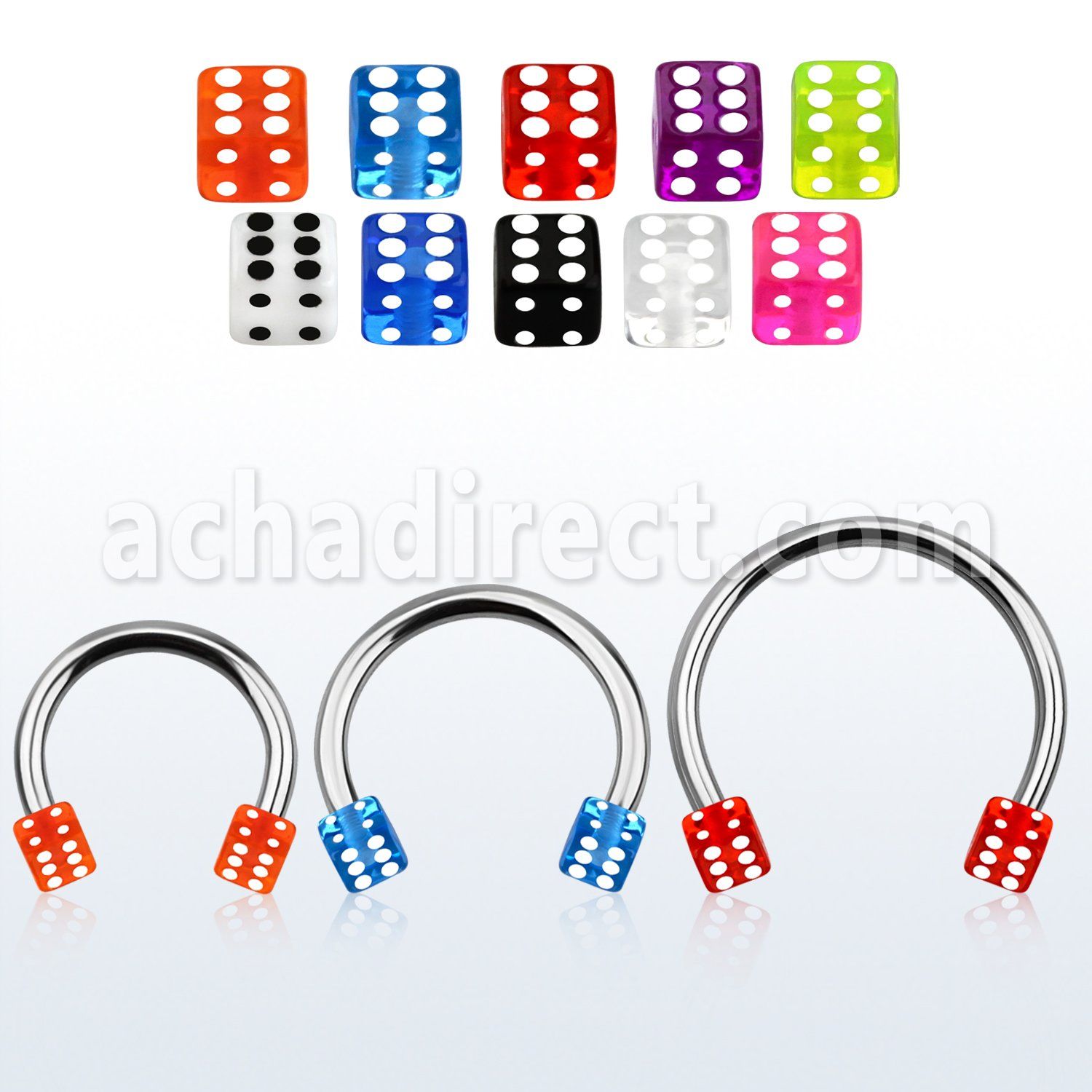 cbuvdi5l barbell circular diametro acero 316l dados 5mm acrilico uv usar como arete distribuidor