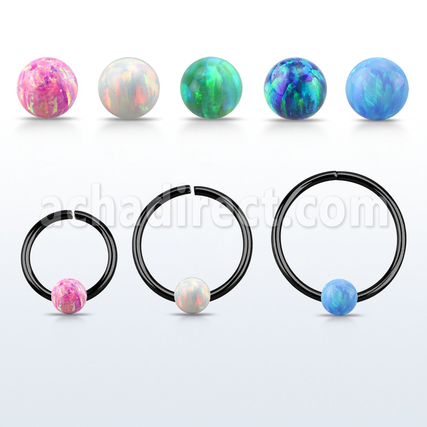 cpselo20 aro continuo negro plata 925 opalo 3mm mayorista