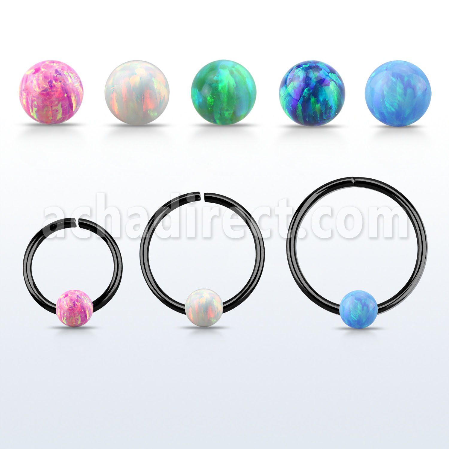 cpselo22 aro continuo negro plata 925 0 6mm opalo 3mm al por mayor