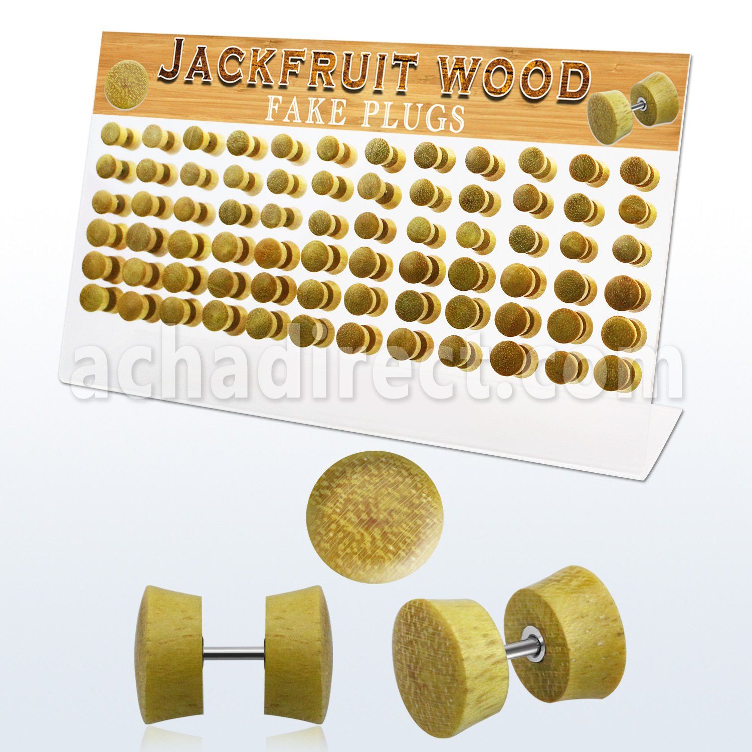 dacb182 display acrilico 72 plugs falsos madera jaca barra acero quirurgico 8mm 10mm distribuidor mayorista