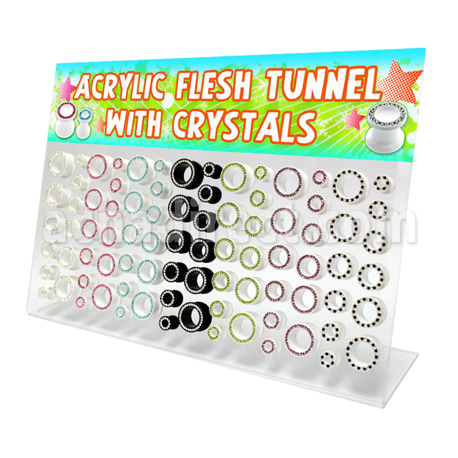 dapg35 display 42 dilataciones tunel tornillo acrilicas cristal 6mm 16mm distribuidor
