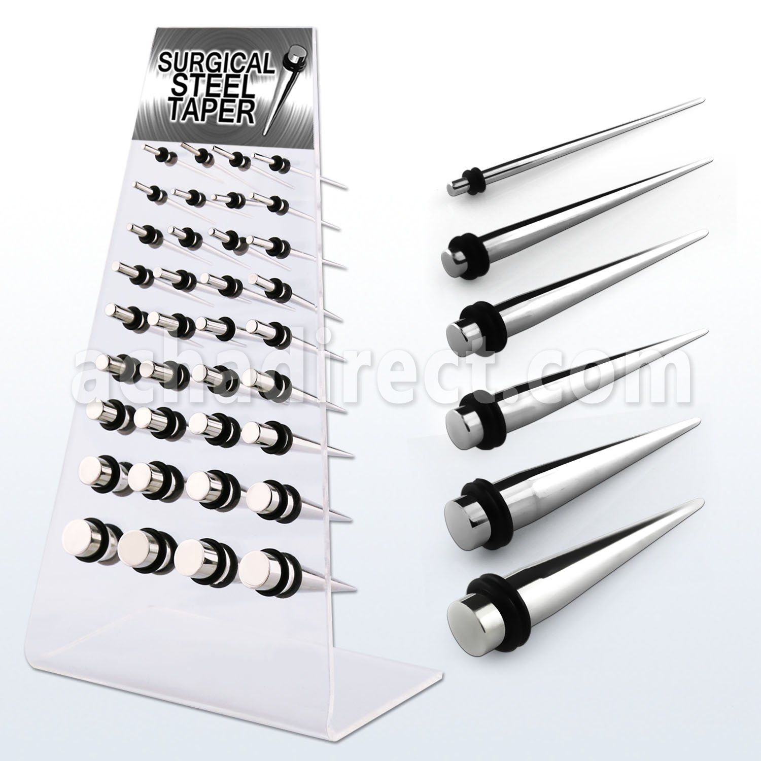 dapg48 display 36 expansores acero quirurgico espejo pulido anillos goma dobles 1 venta