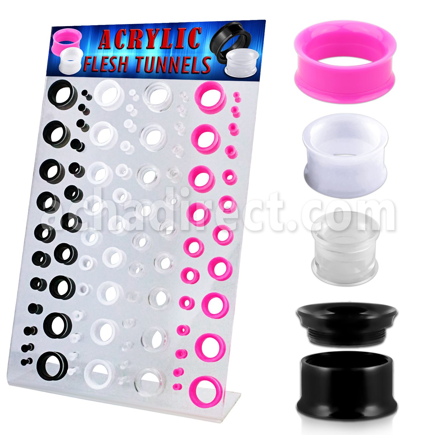 dapg69b display acrilico 88 dilataciones tunel acrilicas tornillo interno 3mm 20mm distribuidor mayorista