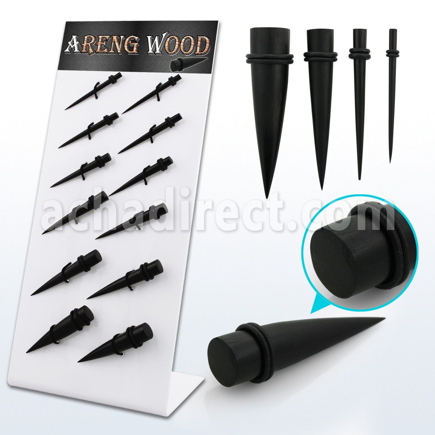 dapg95 display 12 expansores madera areng organica anillos goma dobles 3mm 10mm venta