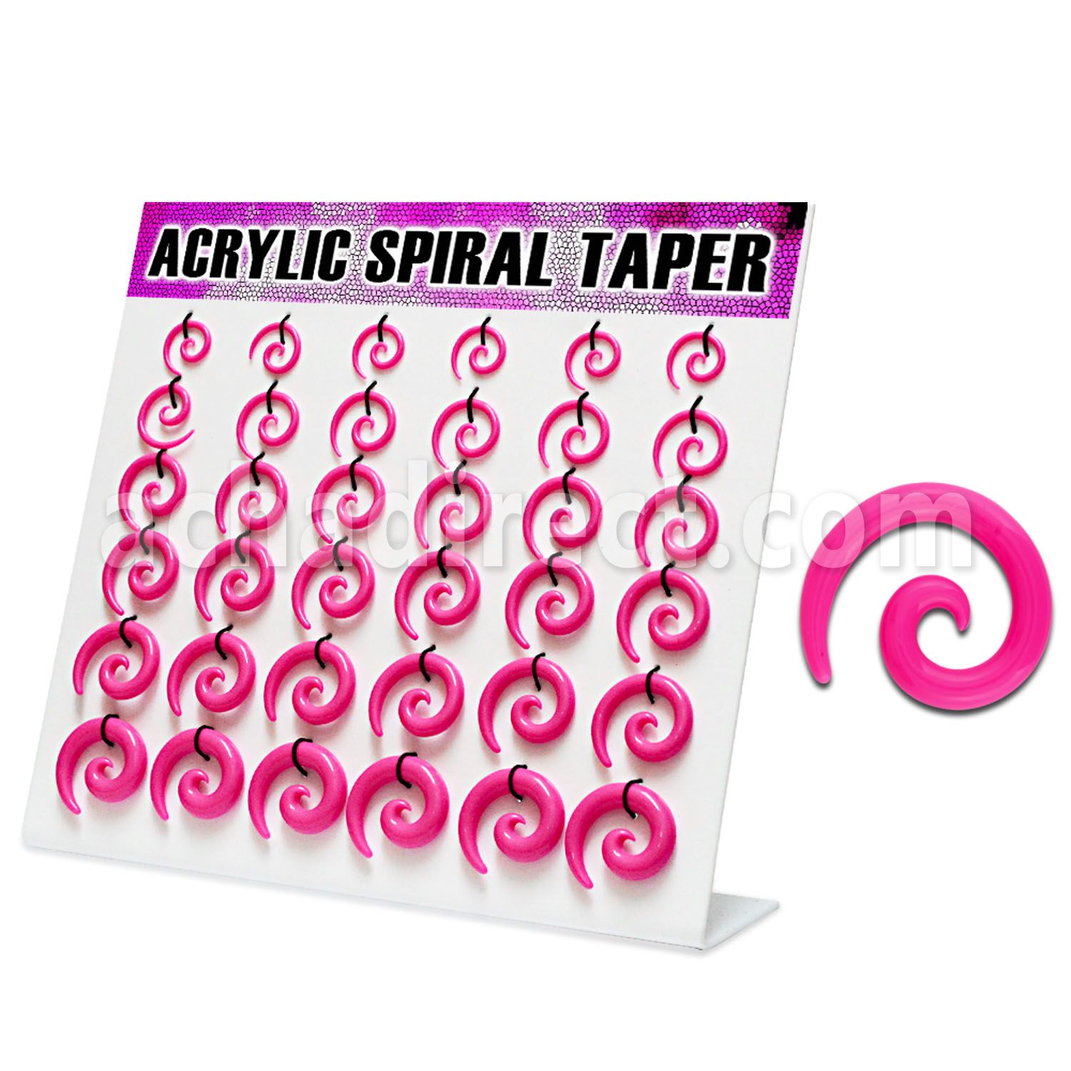 dmxp6c display 36 expansores espiral acrilico rosa 2 5mm 8mm mayorista