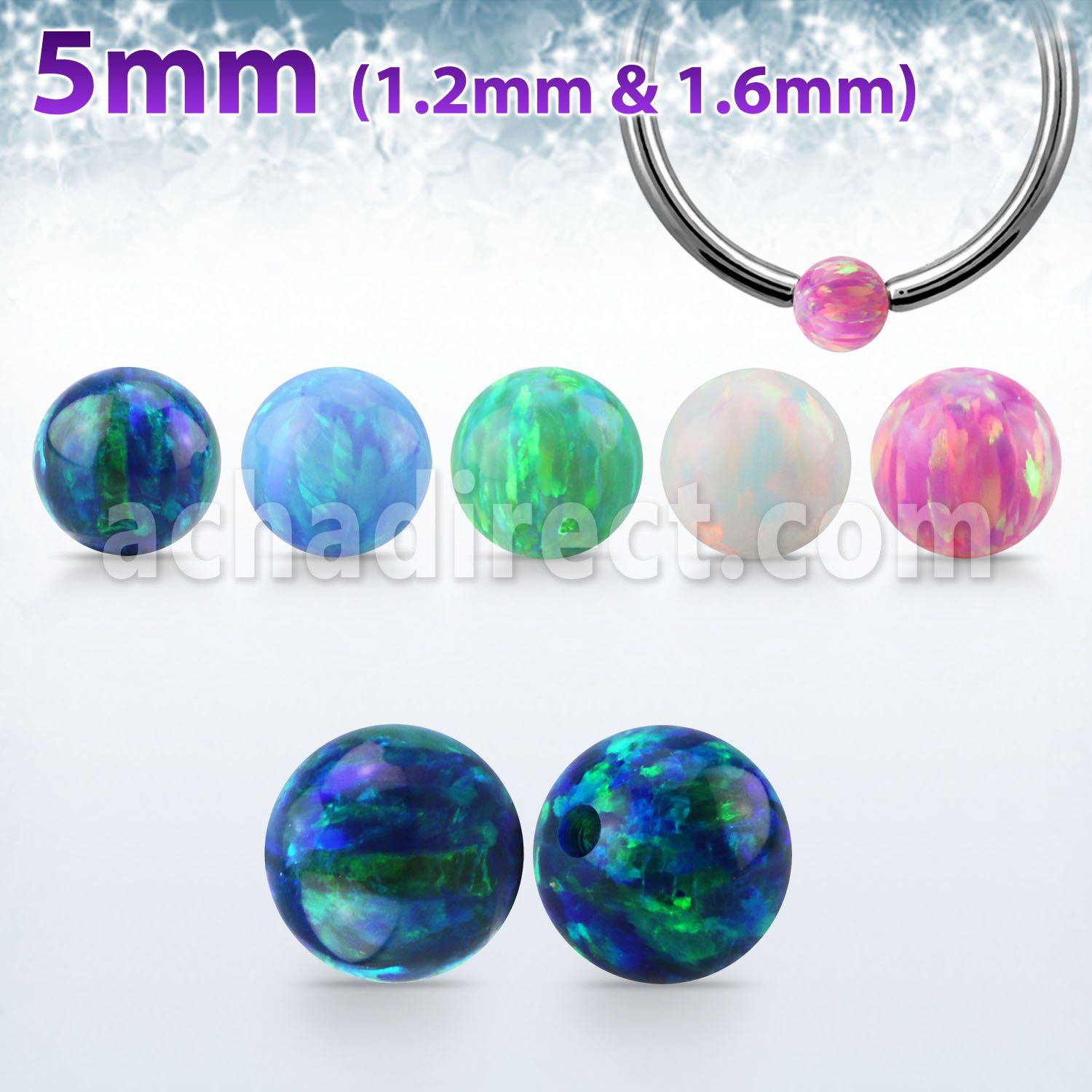 dpo5 bola 5mm opalo hendiduras aros bola presion se puede usar distribuidor