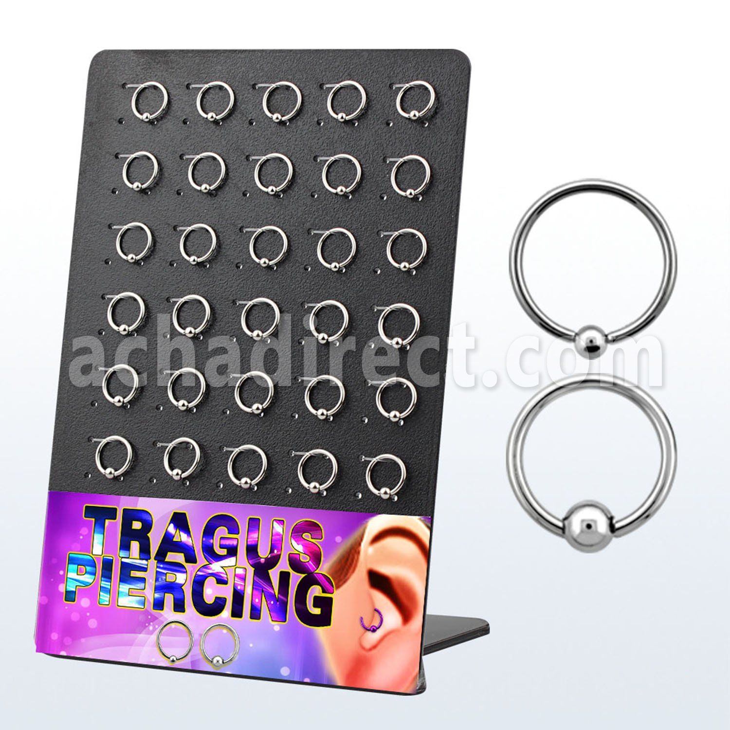 dtrg5 display 30 aros bola presion acero quirurgico 15 bolas 3mm 15 1mm bolas 2 5mm piercing tragus 6mm mayorista