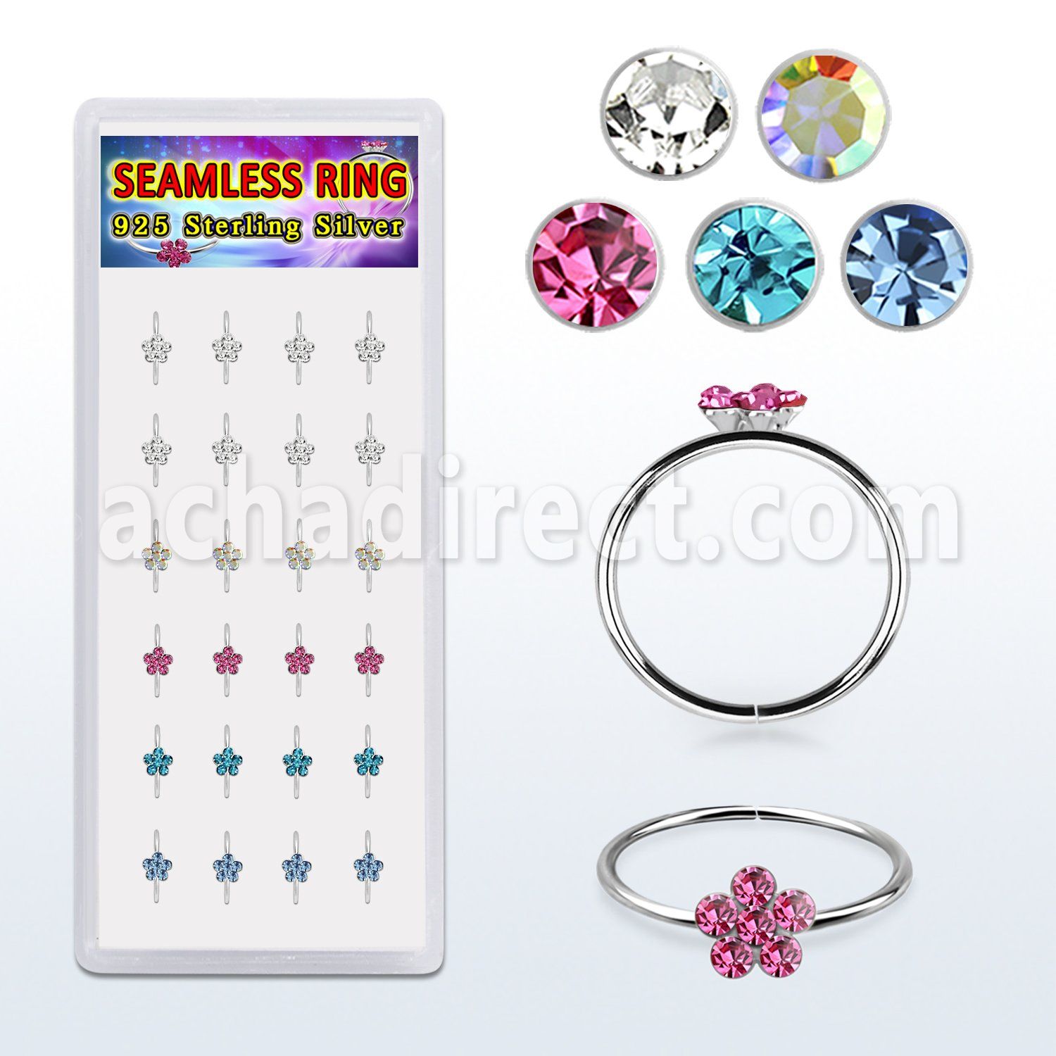 dwys8 distribuidor caja 12 blanco piercing nariz doblar tu mismo oro 14 kts 0 6mm zirconia formas cuadrado estrella tri corazon venta por mayor