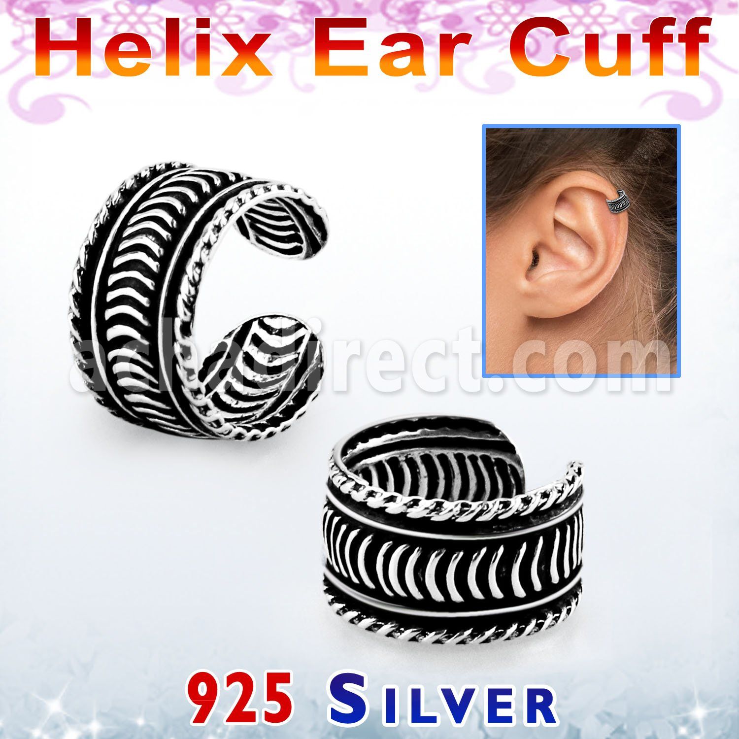ehvcf5 piercing helix tipo ear cuff plata esterlina patron estilo antiguo mayorista