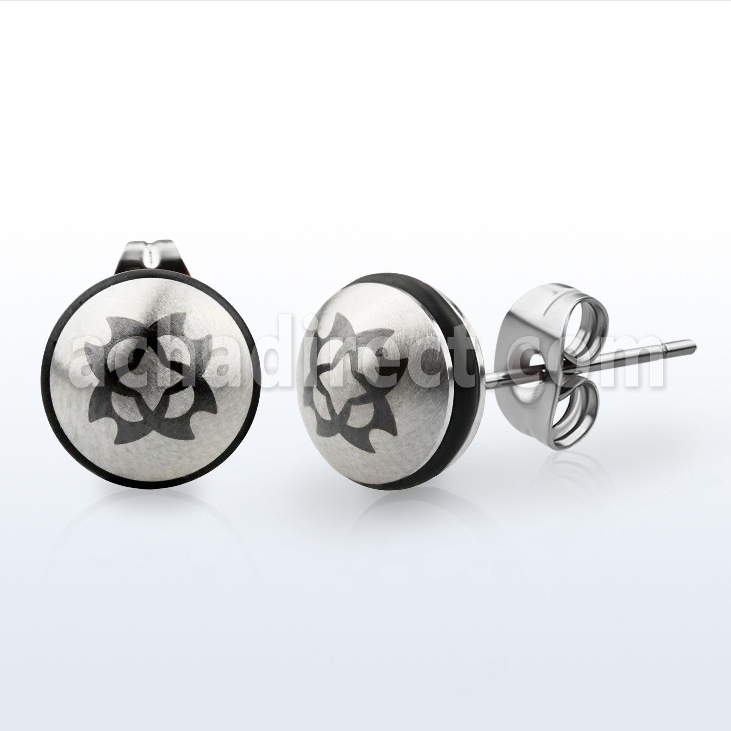er091 par piercing oreja boton acero inoxidable mariposa estrella anillos goma 10mm mayorista