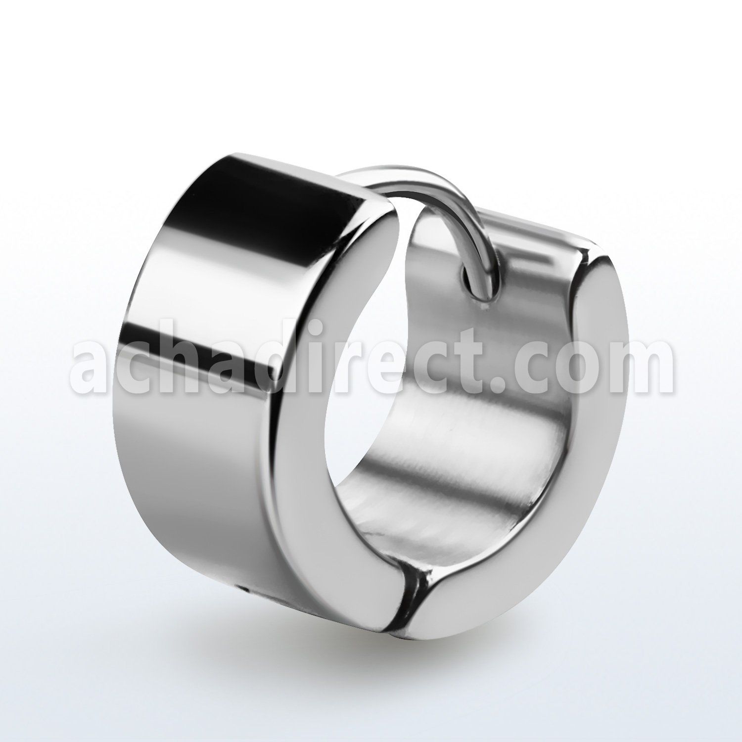 er132 par amplios huggies lisos acero inoxidable brillo espejo al por mayor