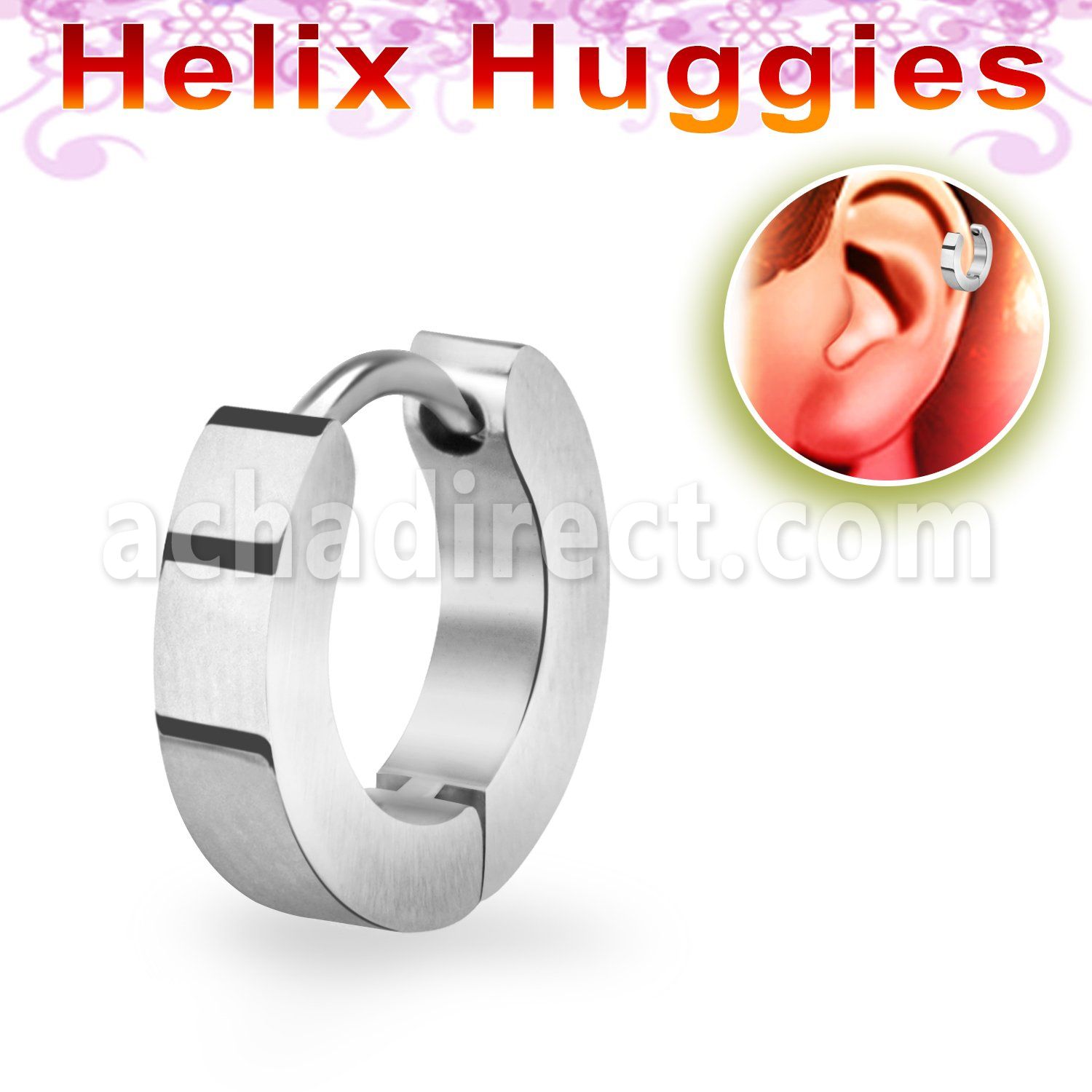 er248m pequeno huggie helix acero quirurgico mate pulido diametro 7mm mayorista