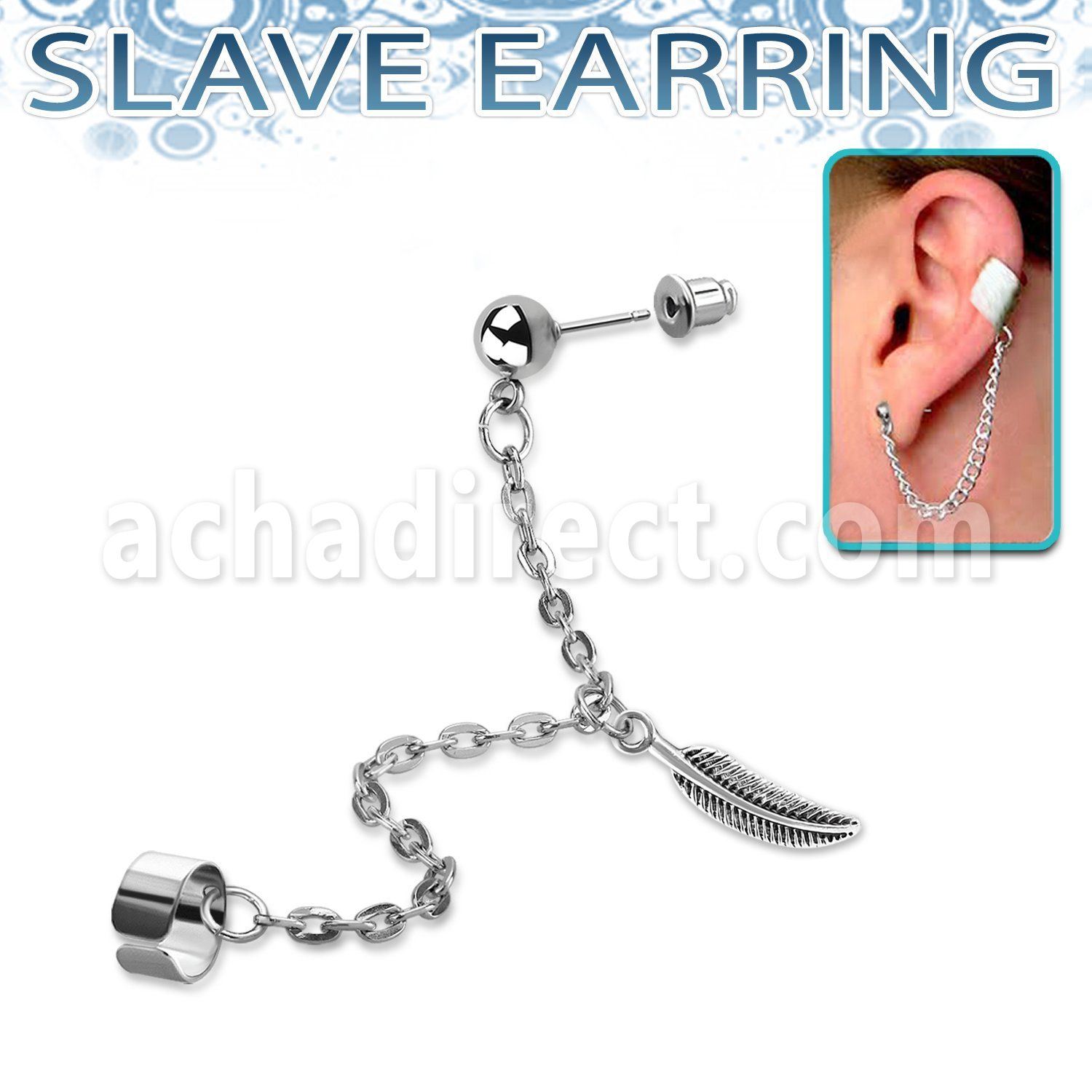 erdl9 falsa esclava helix clip acero inoxidable pluma vendida por pieza no por par mayorista