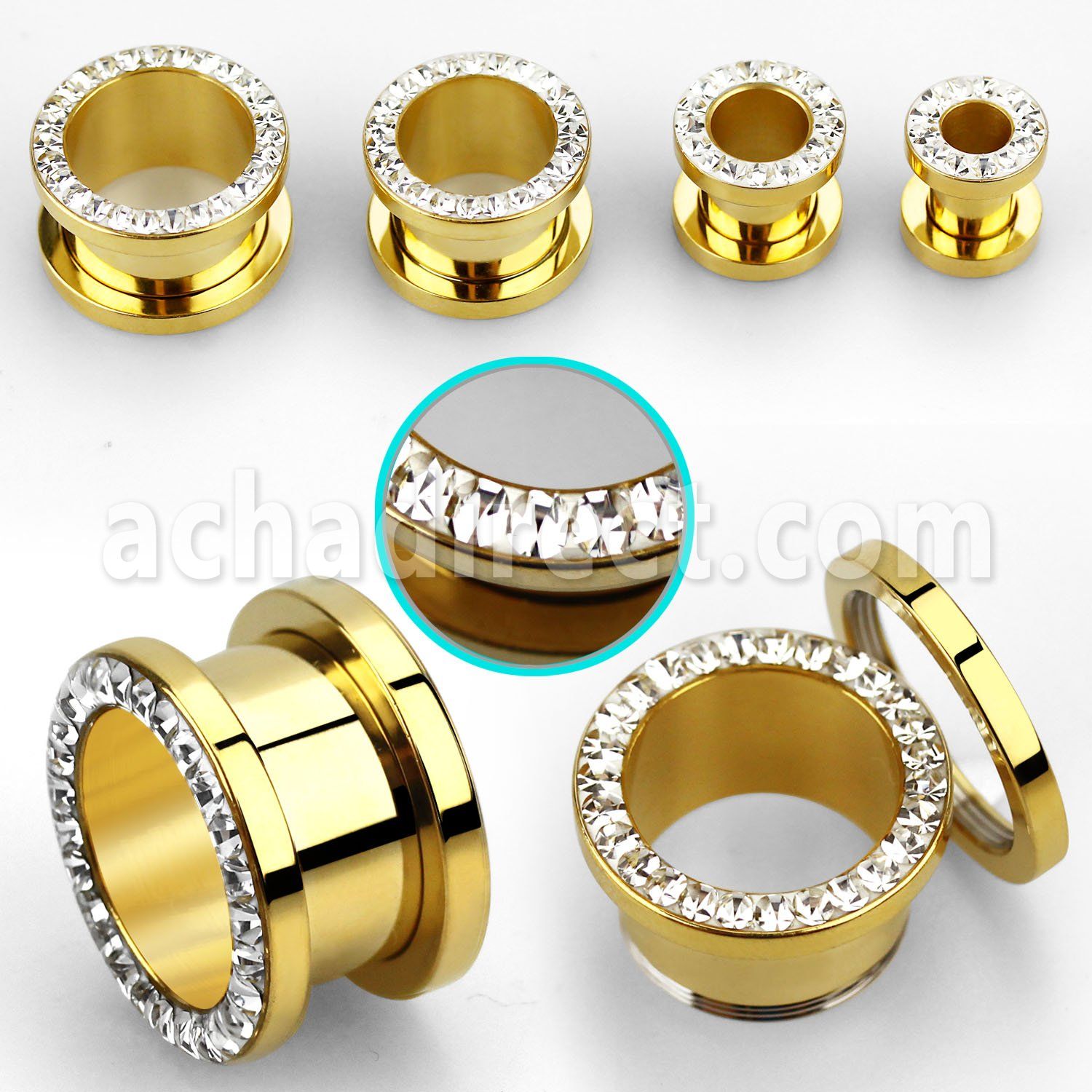 fgspfr dilatacion tunel acero pvd dorado multi cristal ferido . distribuidor