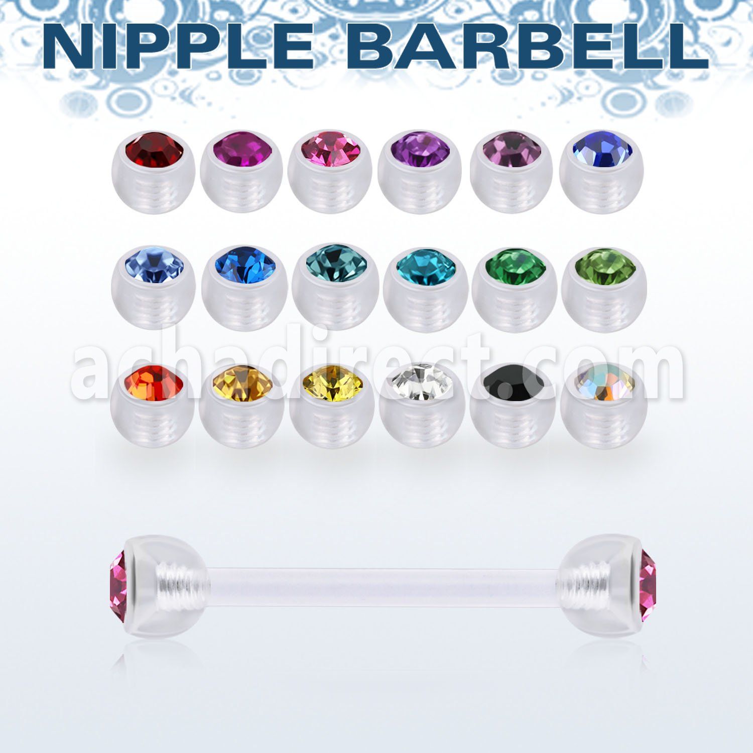 fnpajb5 bioflex barbell pezon bolas 5mm joya bisel venta