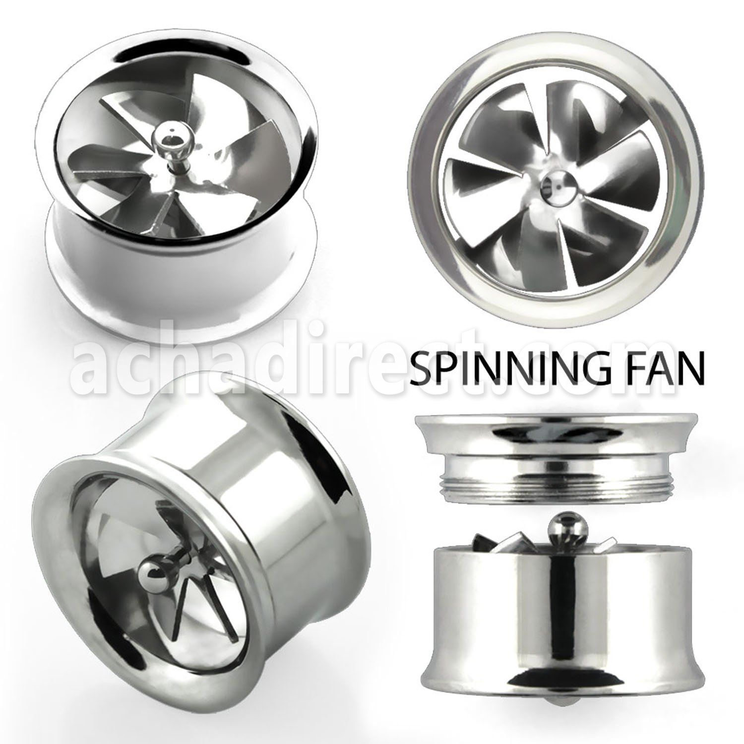 fpfa dilatacion tunel doble flare acero 316l brillo espejo tornillo interno el ventilador gira libremente cuando le soplas venta