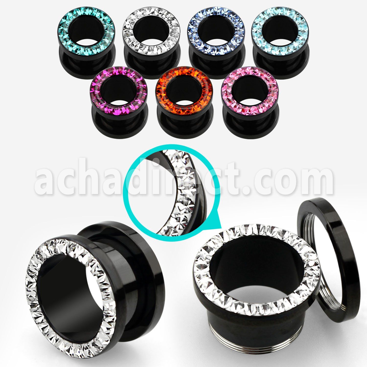 ftspfr dilatacion tunel tornillo acero quirurgico pvd negro multi cristal ferido . distribuidor mayorista