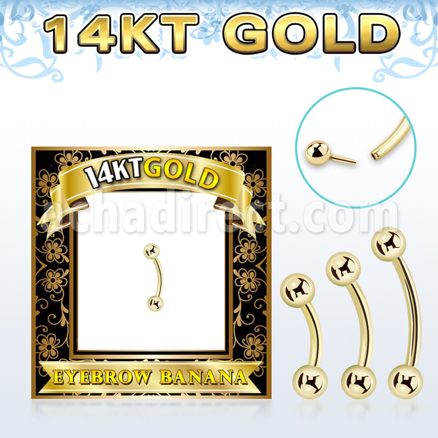 gbnb3 banana ceja oro 14 kts thread less bola presion bola 3mm distribuidor mayorista