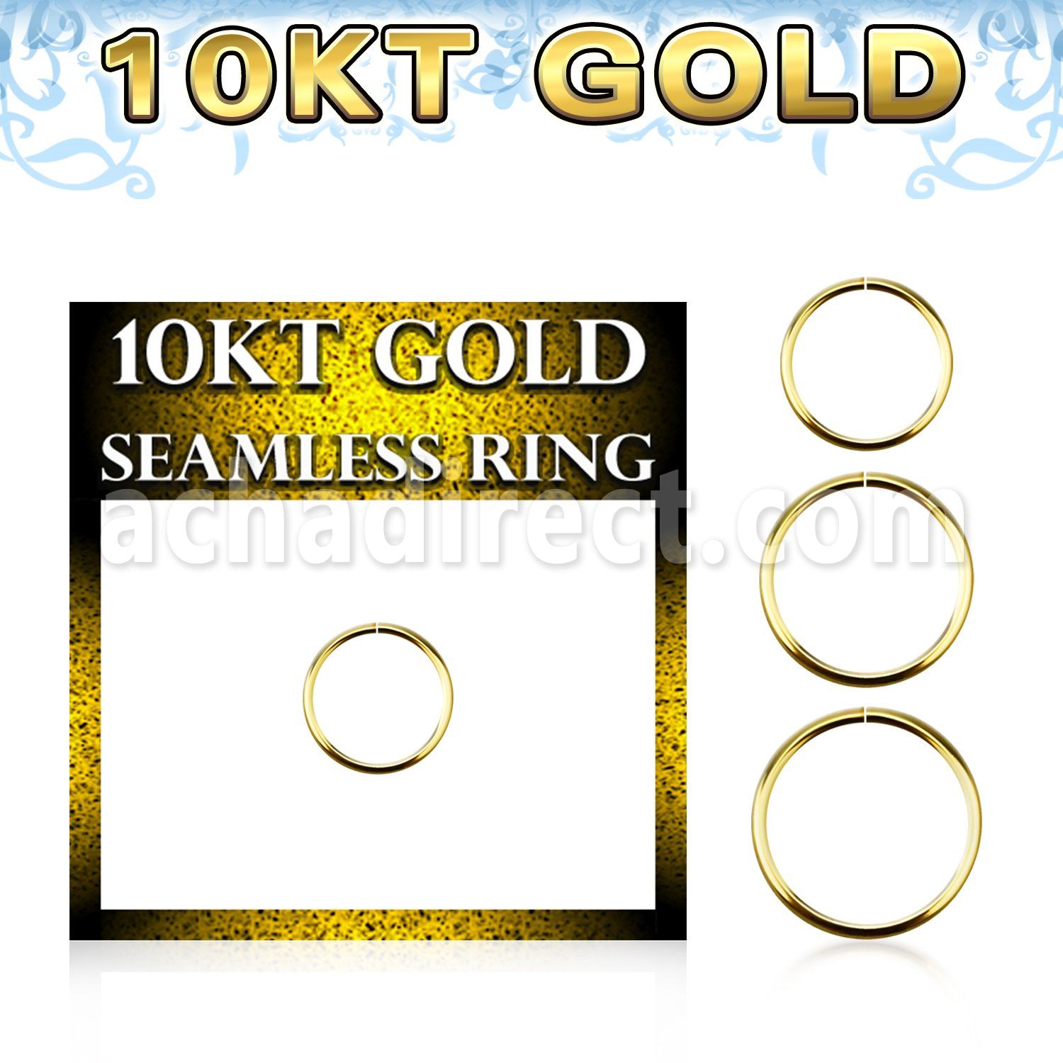 gisel22 10k gold seamless ring 22g