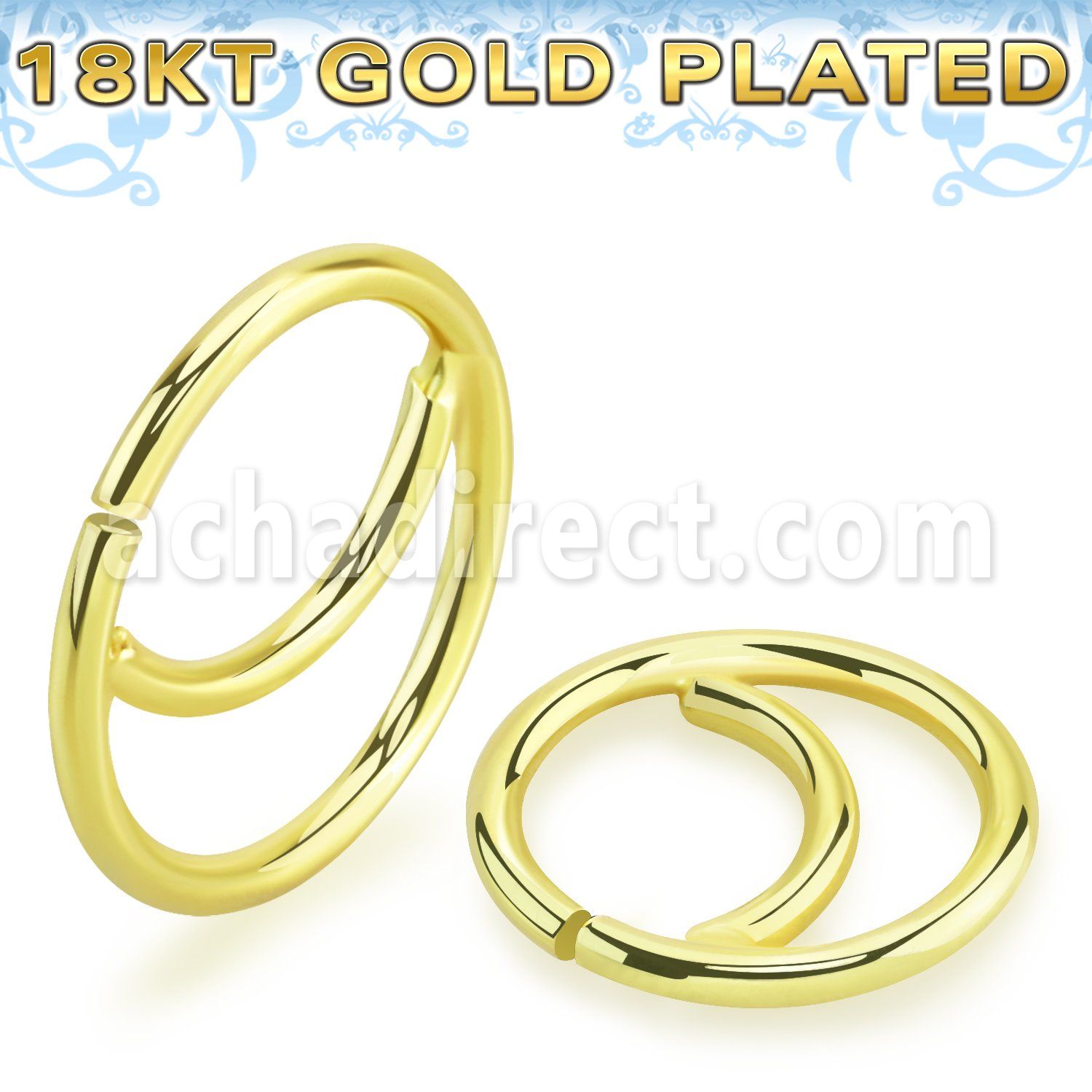 gpsea18 18k gold plated silver seamless nose ring moon