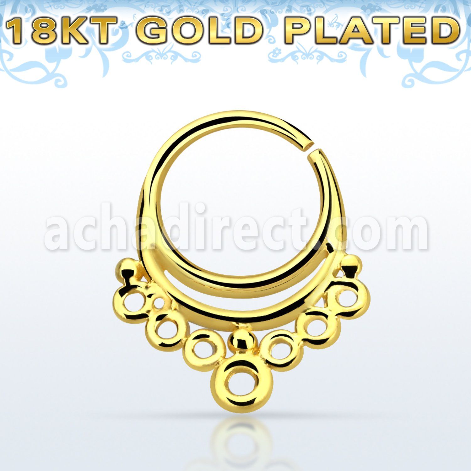 gpsepv1 aro septum plata 925 oro 18 kts 1mm indio 8mm al por mayor