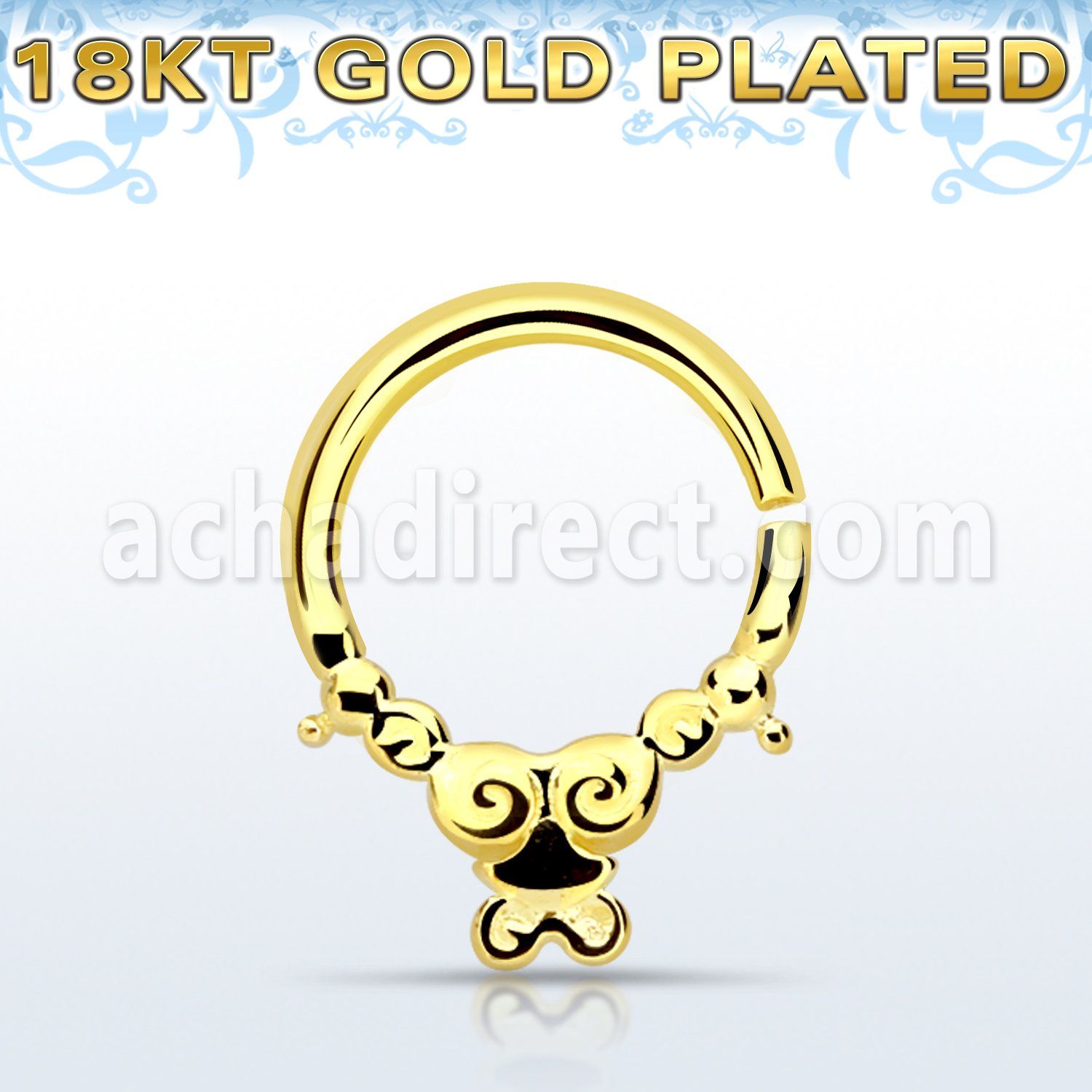 gpsepv2 aro septum plata 925 oro 18 kts 1mm indio 8mm distribuidor mayorista