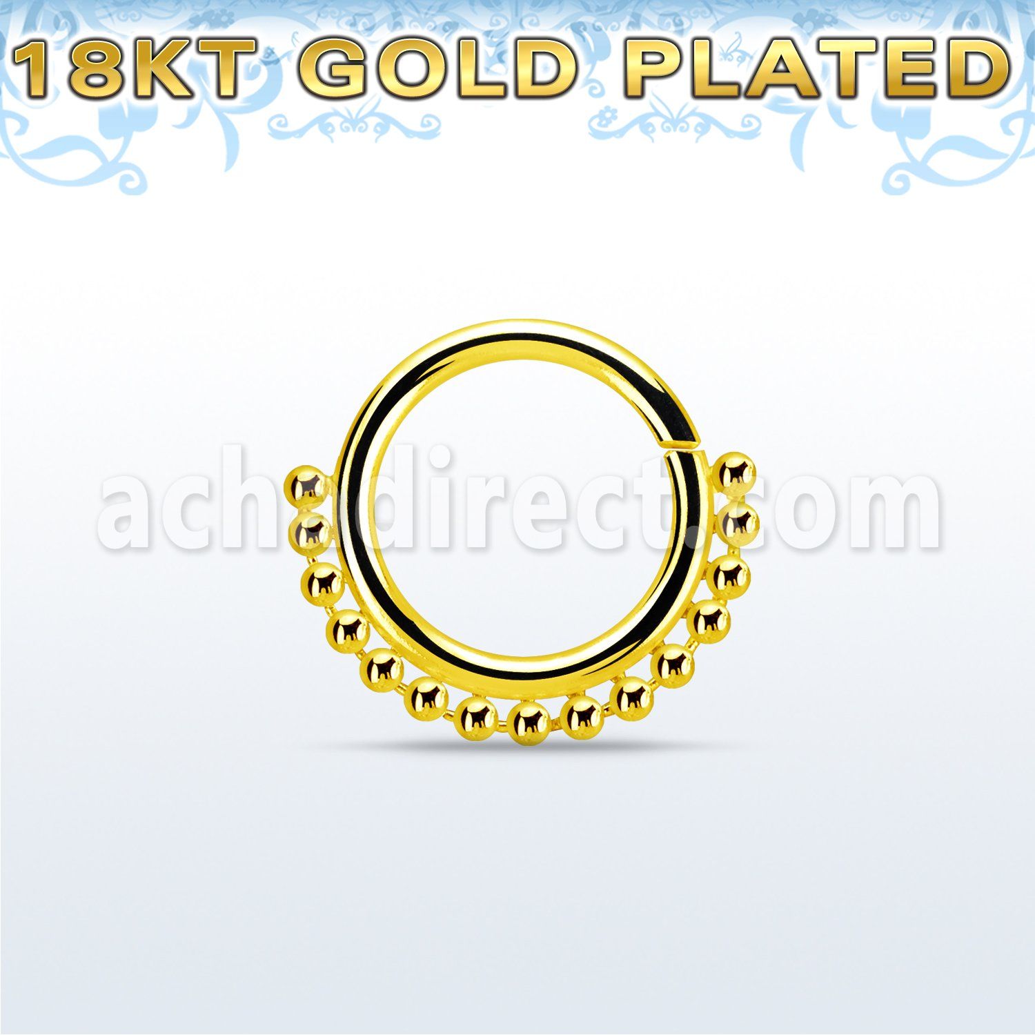 gpspv16 aro continuo piercing septum plata oro 18 kts con cuentas inferior distribuidor