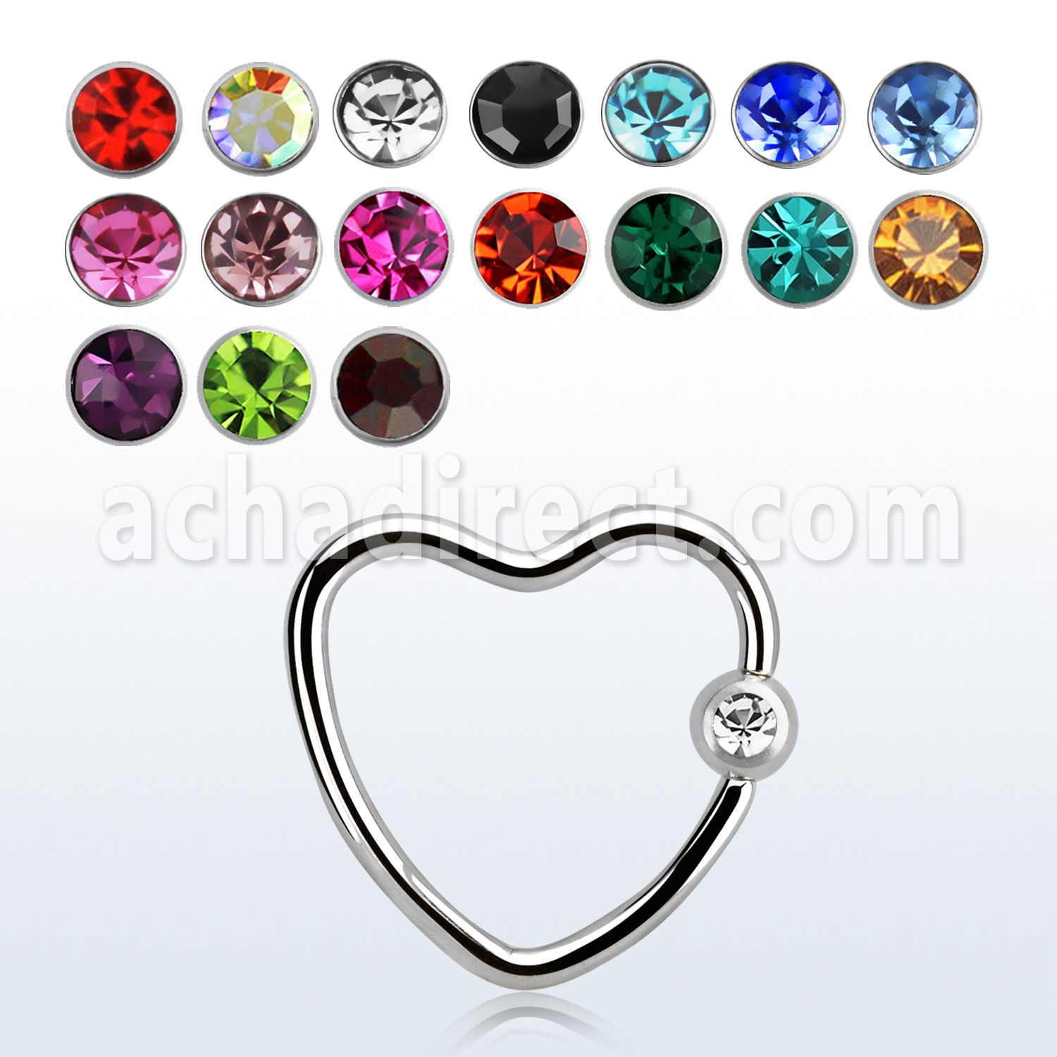 hccr16 aro bola presion corazon acero quirurgico bola cierre cristal bisel 3mm venta