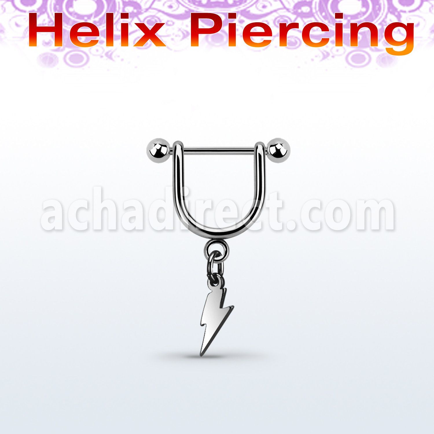 heud8 piercing helix estribo acero quirurgico barbell bola 3mm colgante acero liso rayo venta