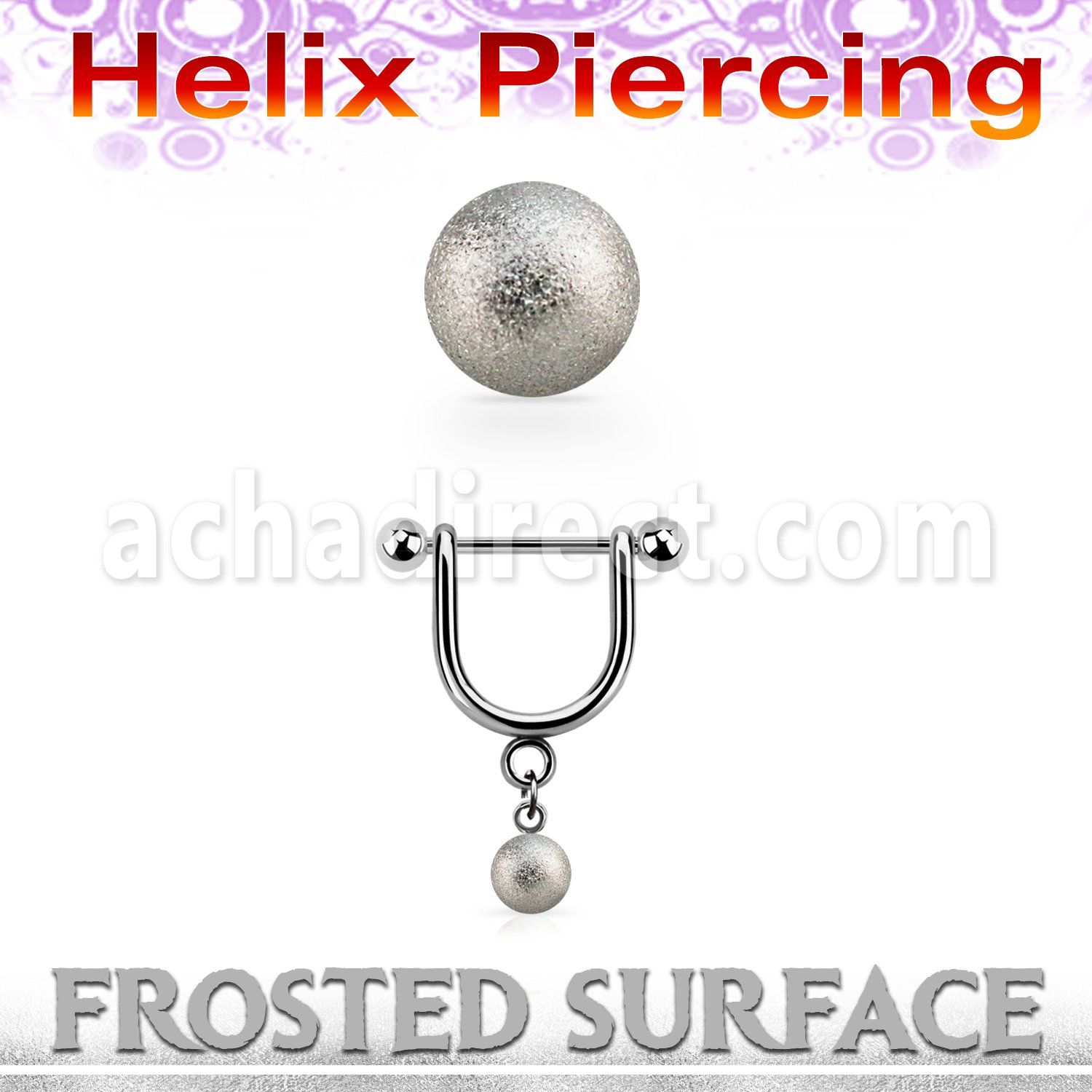 heufo4s piercing helix estribo acero quirurgico barbell bolas 3mm bola acero esmerilada 4mm al por mayor