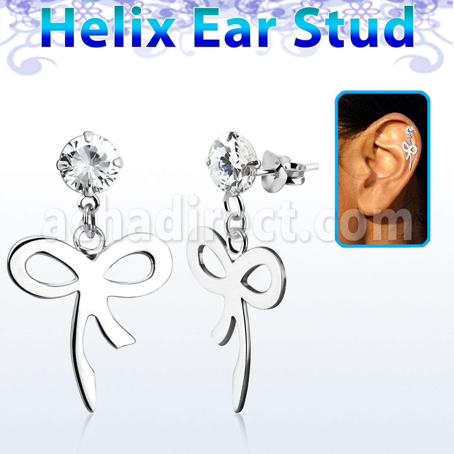 hexzd27 piercing helix plata esterlina 925 zirconia 6mm lazo colgado eja venta
