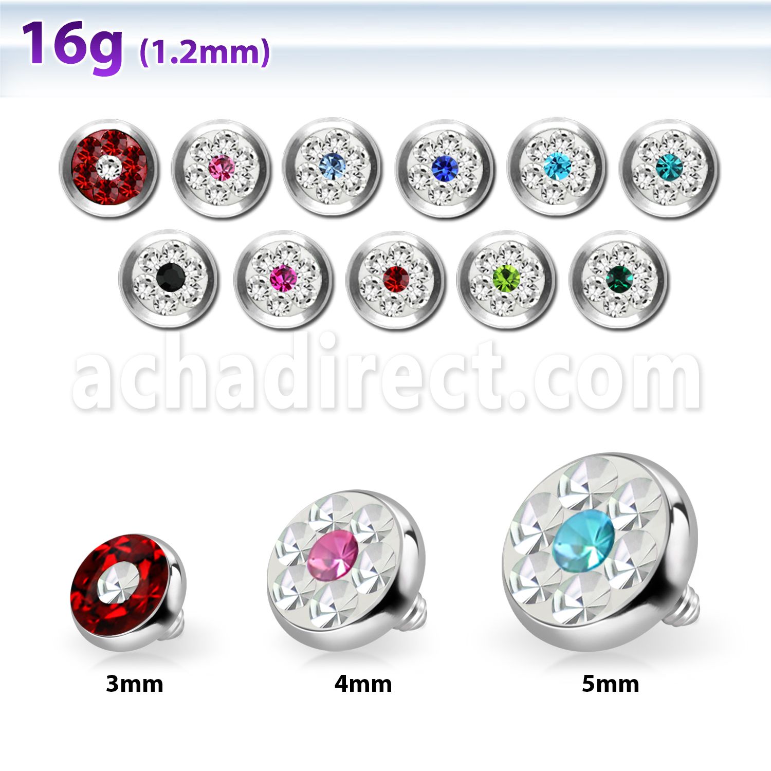 iafrb microdermal 5mm acero 316l multi cristal ferido rosca interna base microdermal 2mm 2 5mm al por mayor