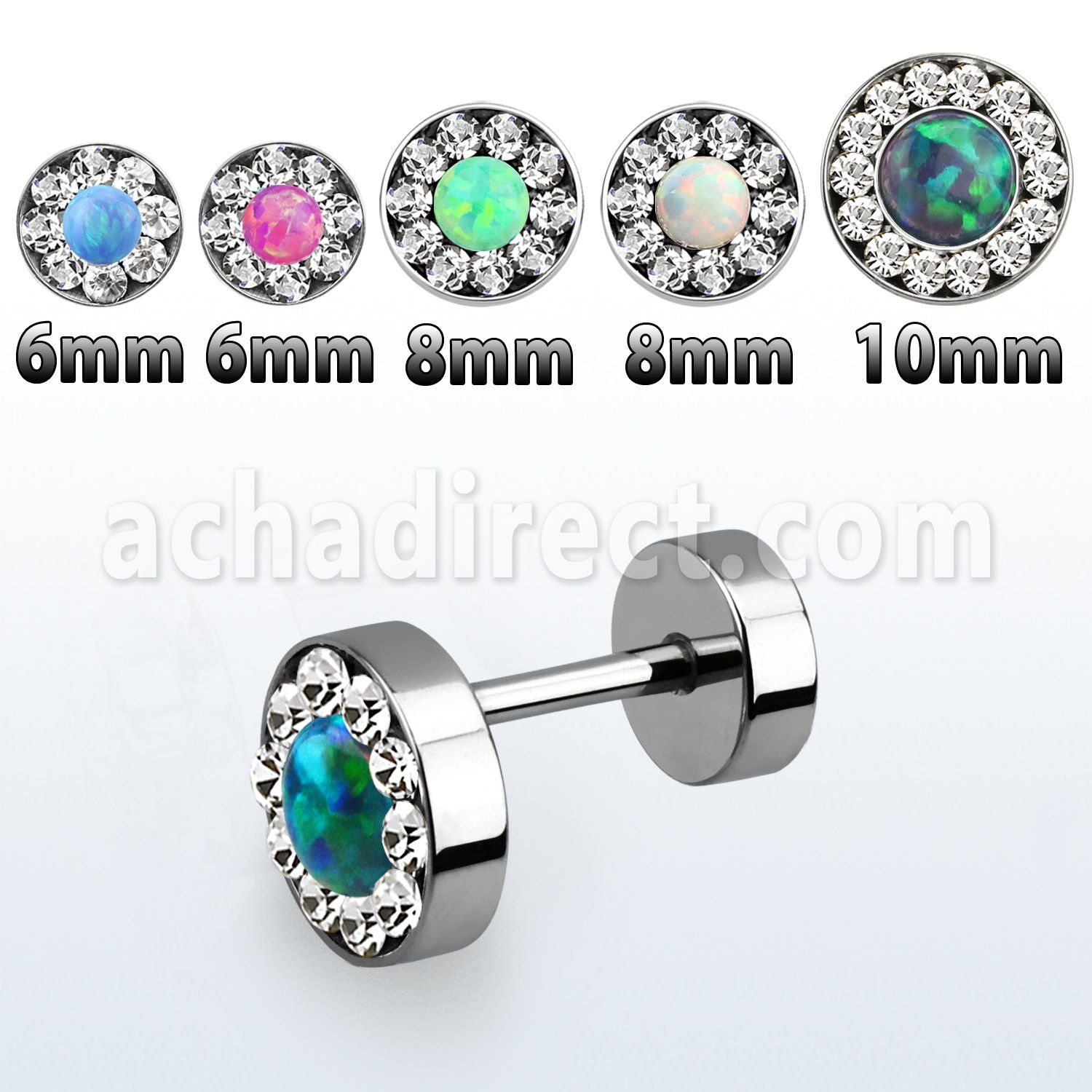 ifrdco plug falso acero quirurgico brillo espejo cristal opalo centro mayorista