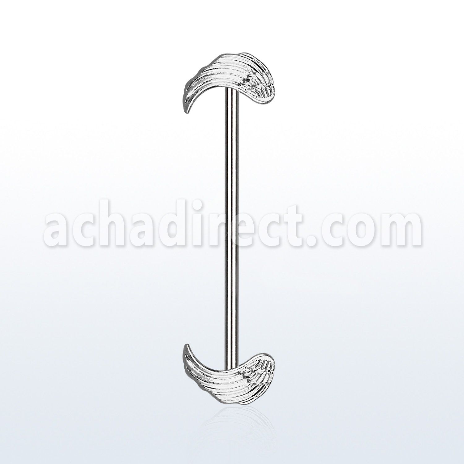 indsh25 barbell industrial acero quirurgico alas plateadas rodio al por mayor