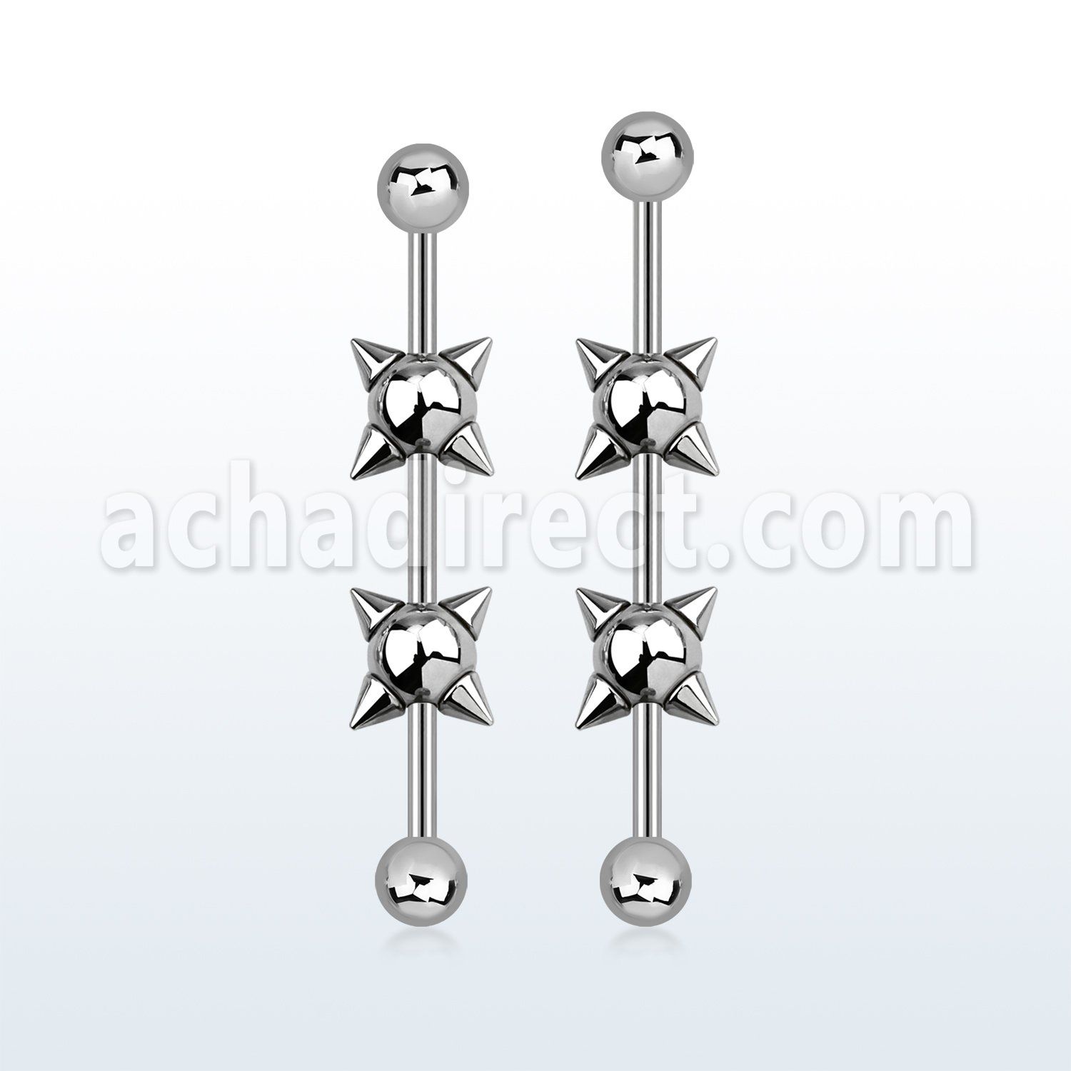 indsh2 barbell industrial acero 316l bolas 5mm arriba abajo bolas pichos 6mm centro barra mayorista