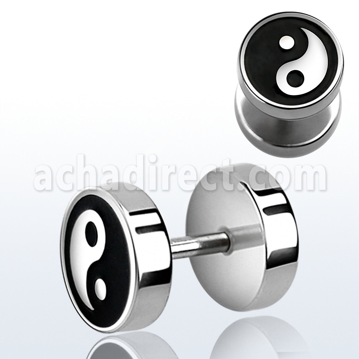 ip11 plug falso acero brillo espejo logo ying yang rayado laser lado 8mm distribuidor