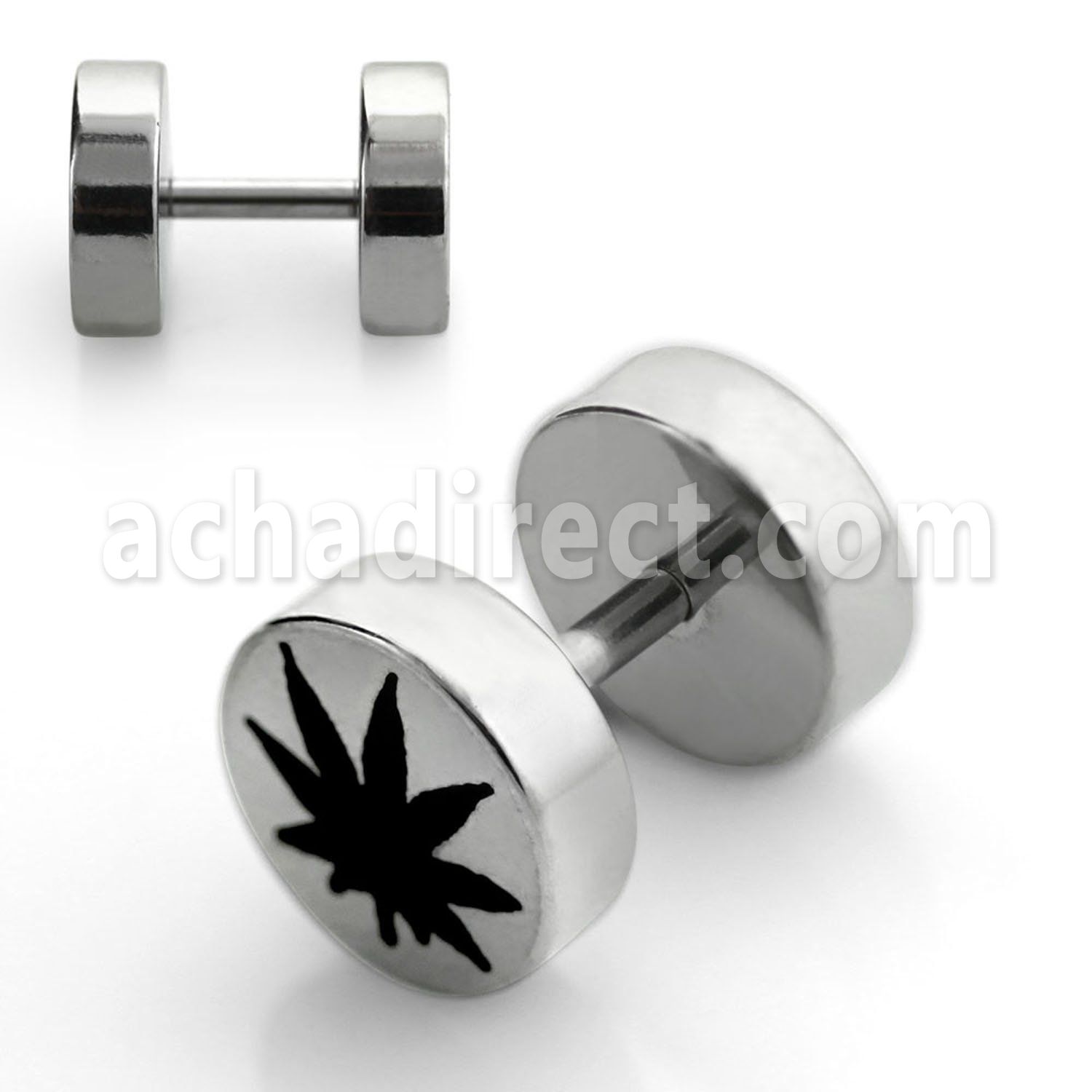 ip6 plug falso acero brillo espejo logo marihuana rayado laser lado 8mm al por mayor