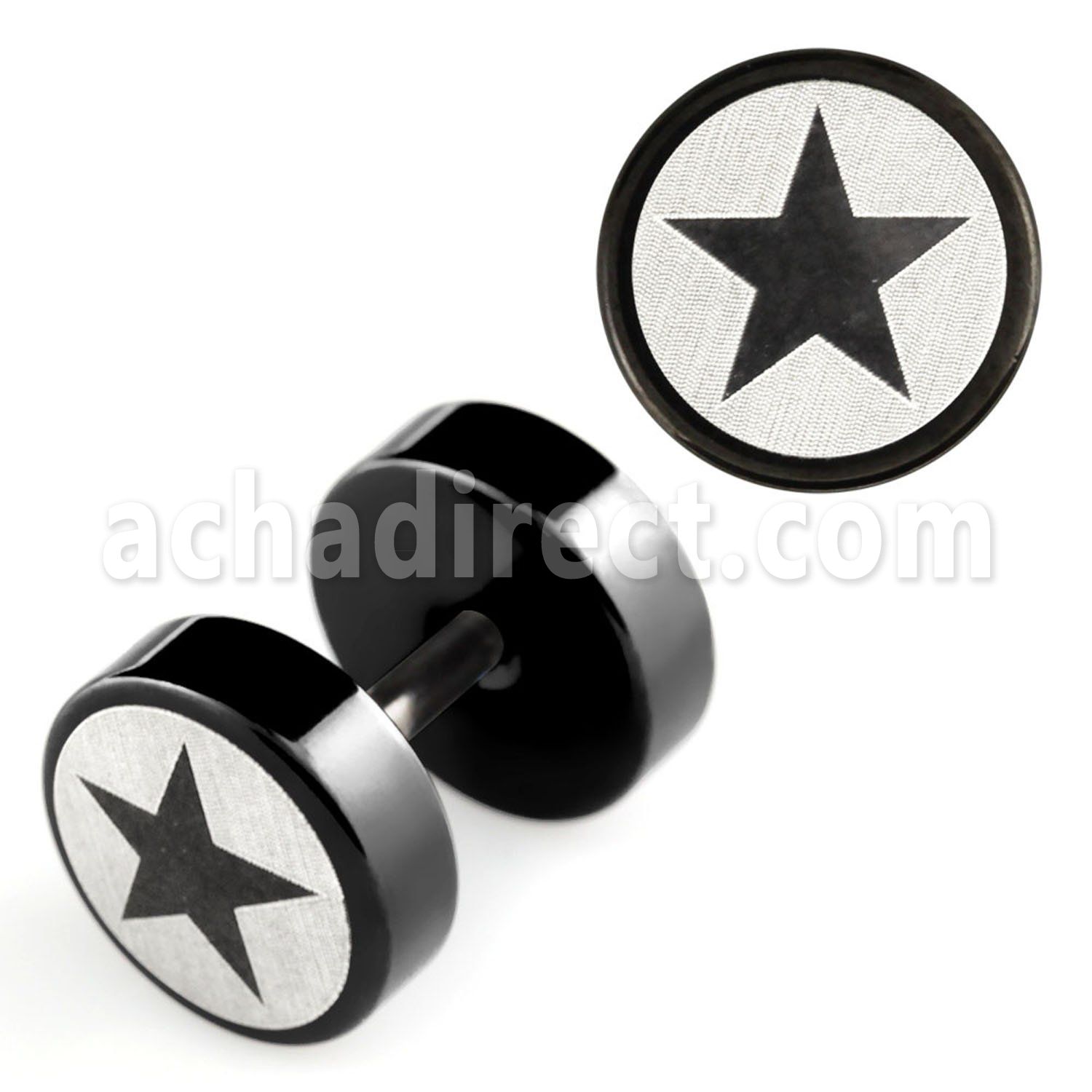 ipls5 plug falso anodizado negro logo estrella rayado laser lado 8mm venta