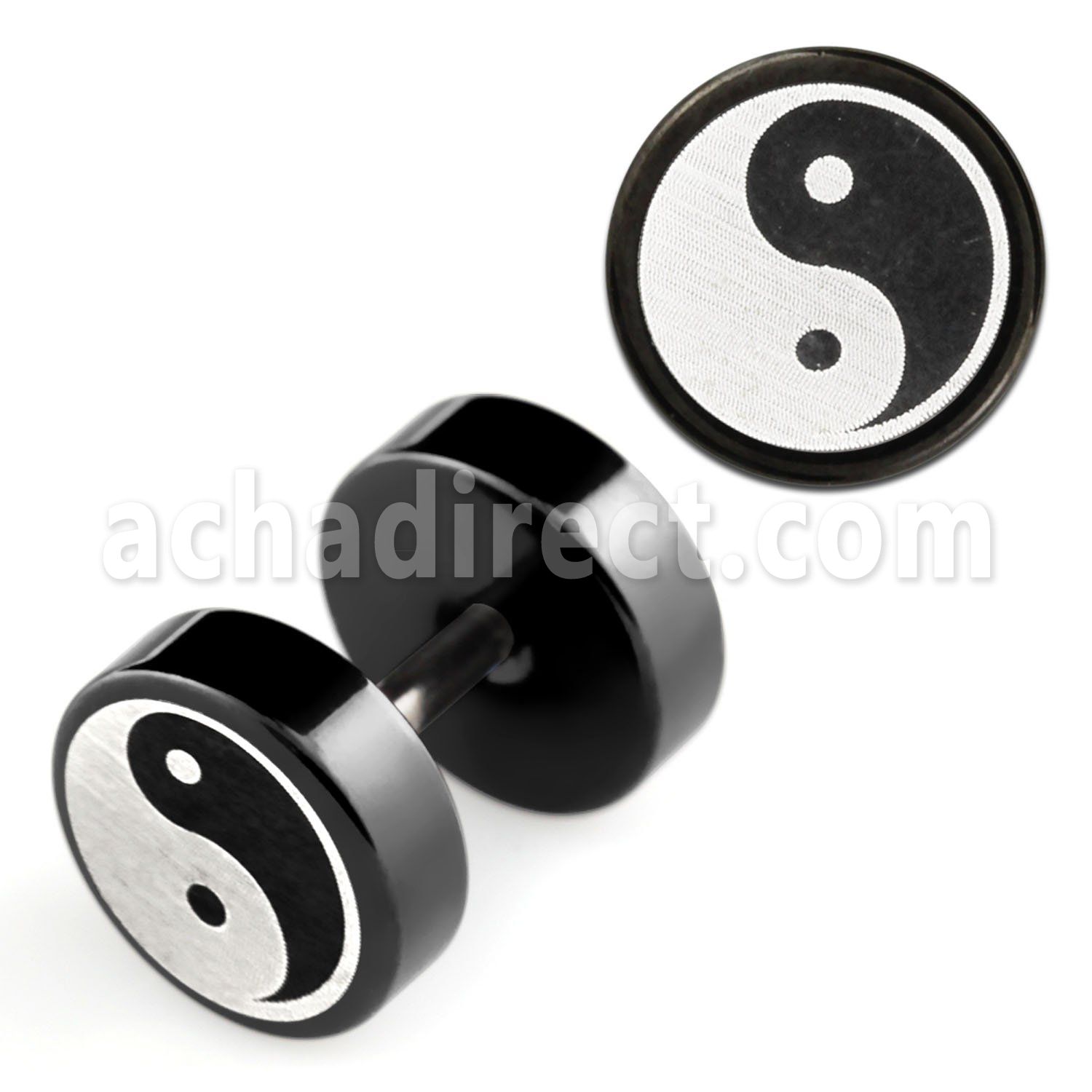 ipls6 plug falso anodizado negro logo yin yang rayado laser lado 8mm al por mayor