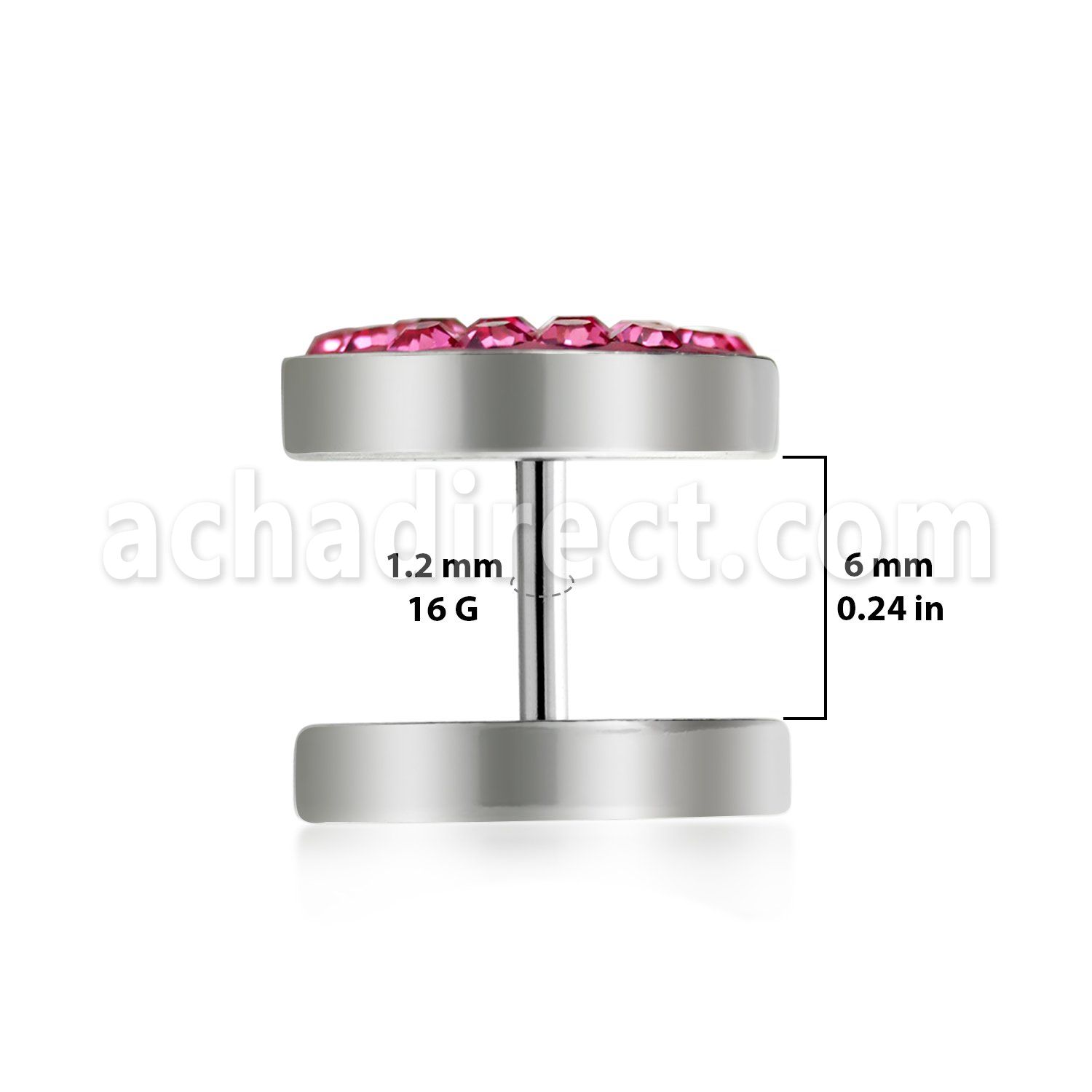 ipmc plug falso acero quirurgico multi cristal ferido lado disco acero liso venta