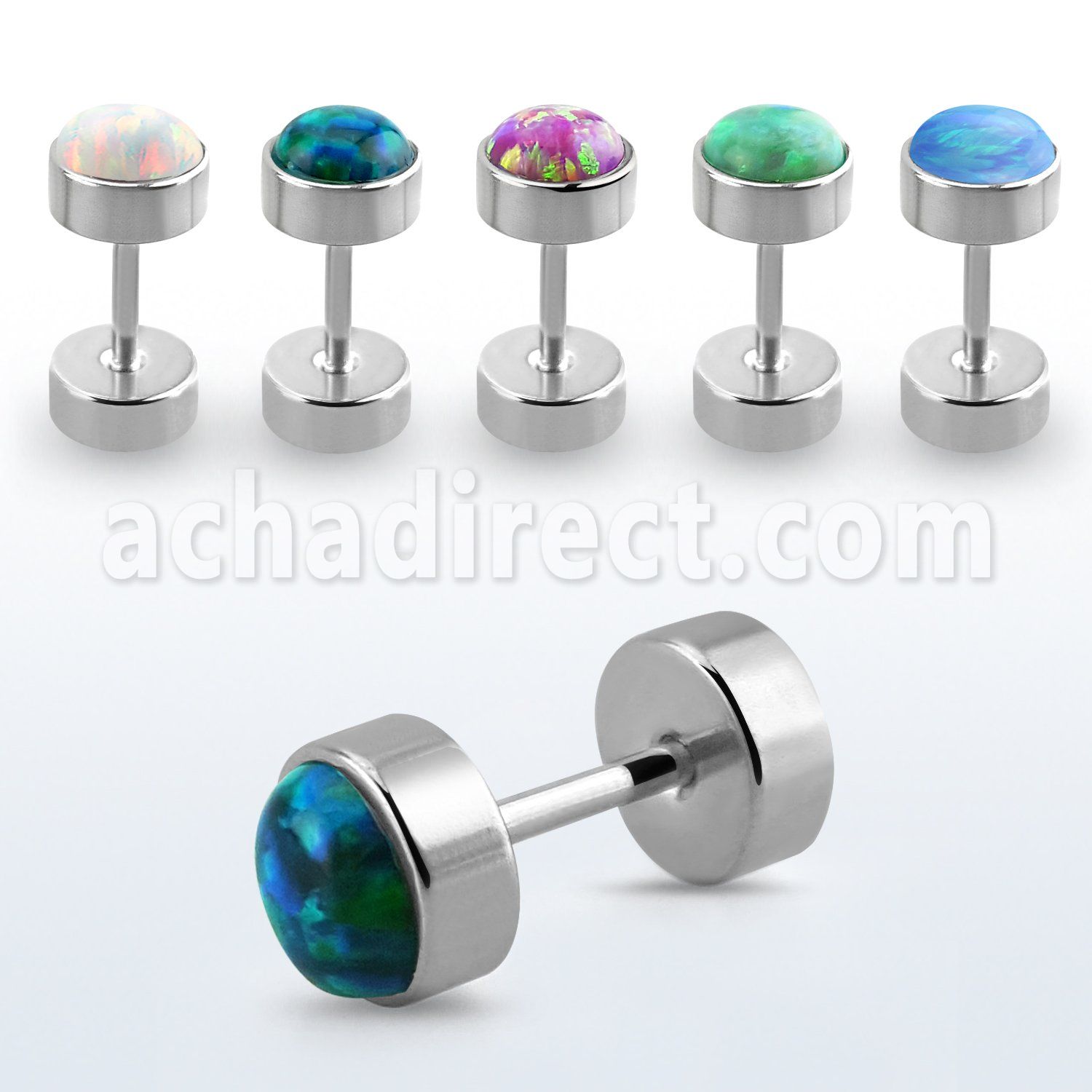 ipmo plug falso acero quirurgico opalo lado disco acero liso mayorista