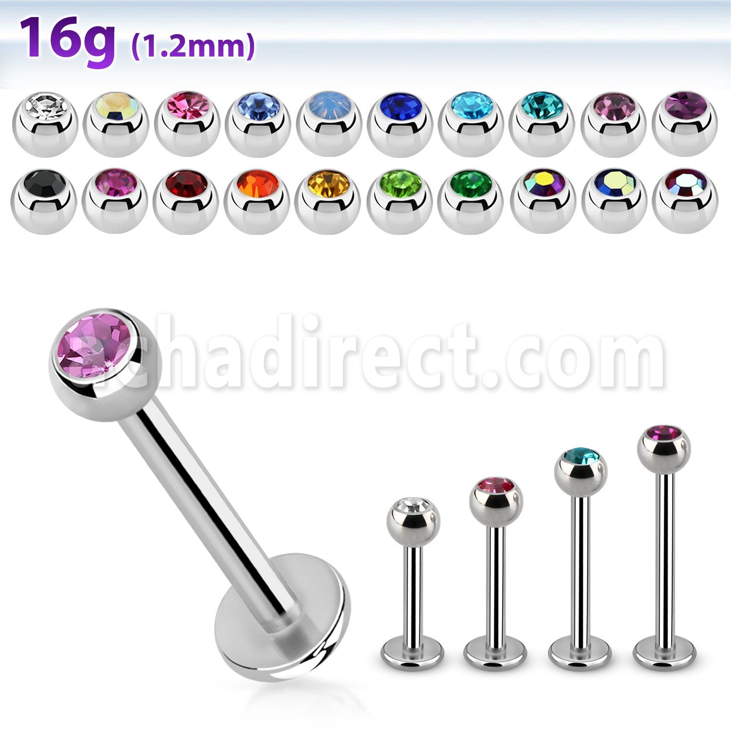 lbc3 labret acero quirurgico bola joya bisel 3mm al por mayor