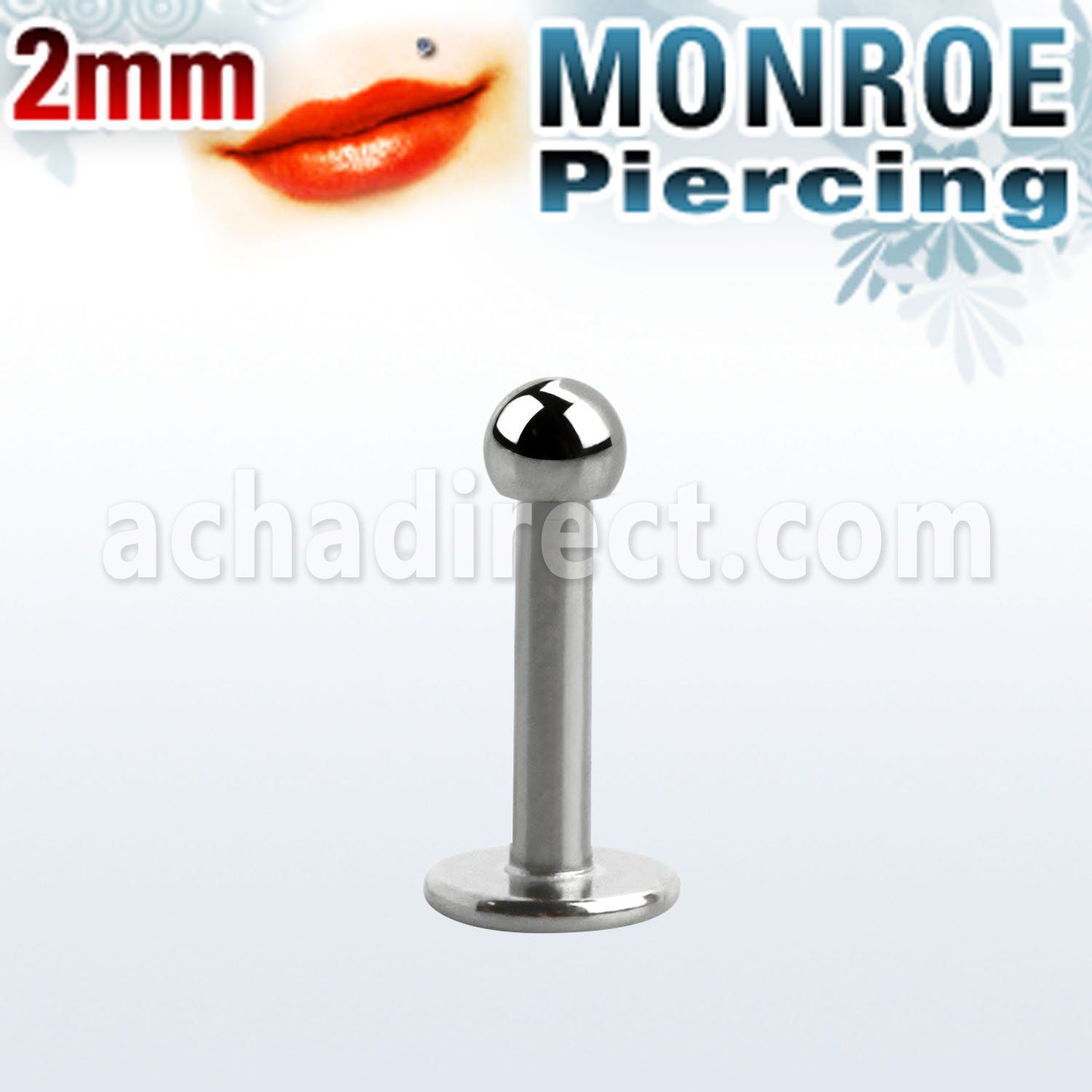 lbmnb2 labret monroe acero quirurgico 1mm bola 2mm 6mm al por mayor